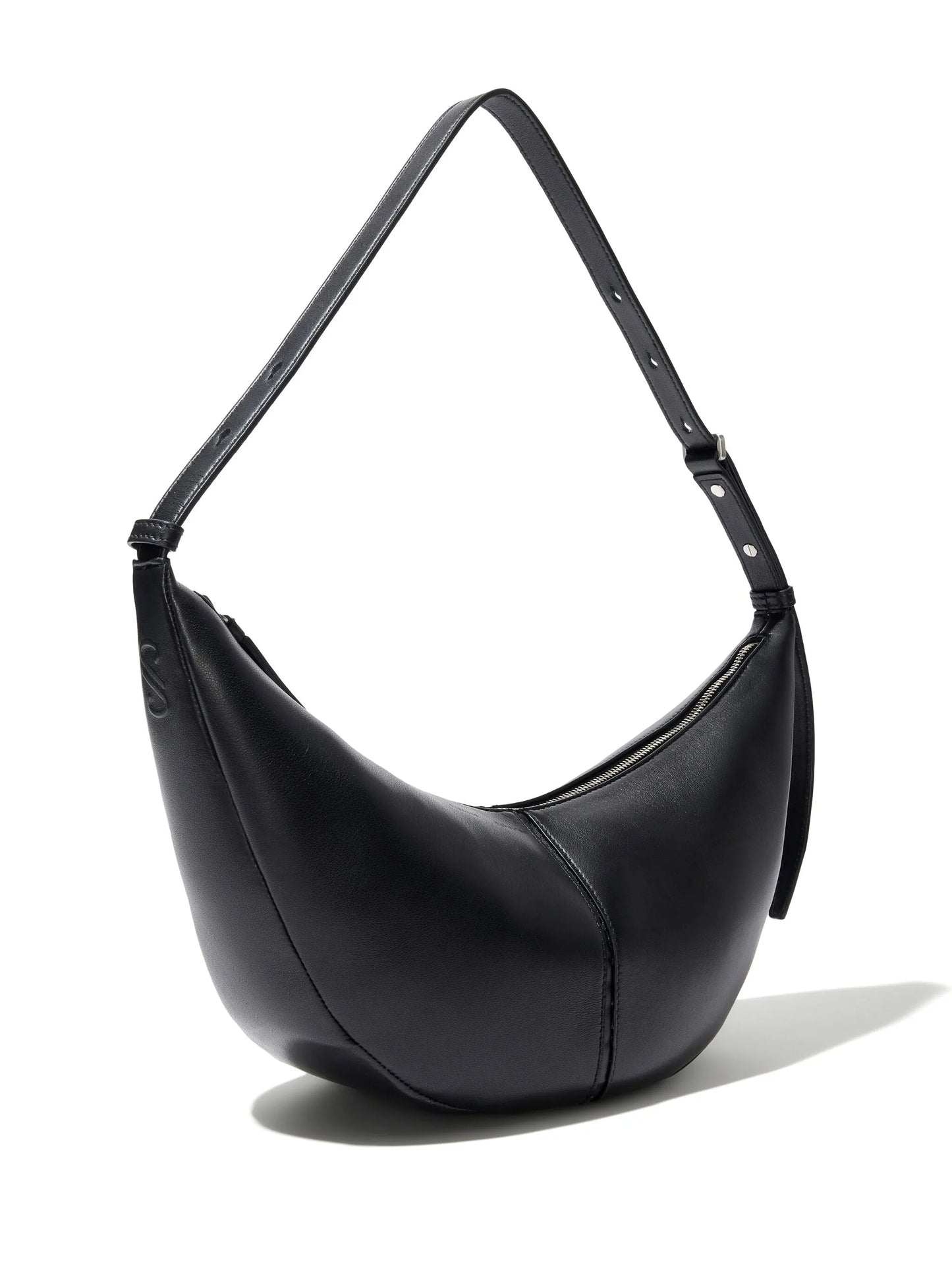Slide leather shoulder bag