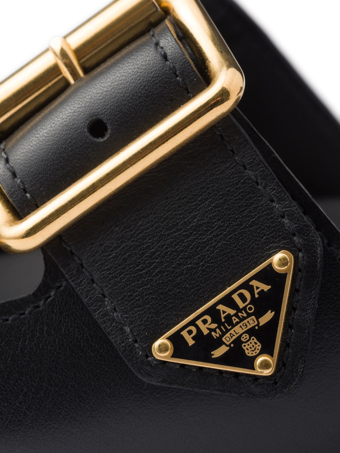 triangle-logo leather slides