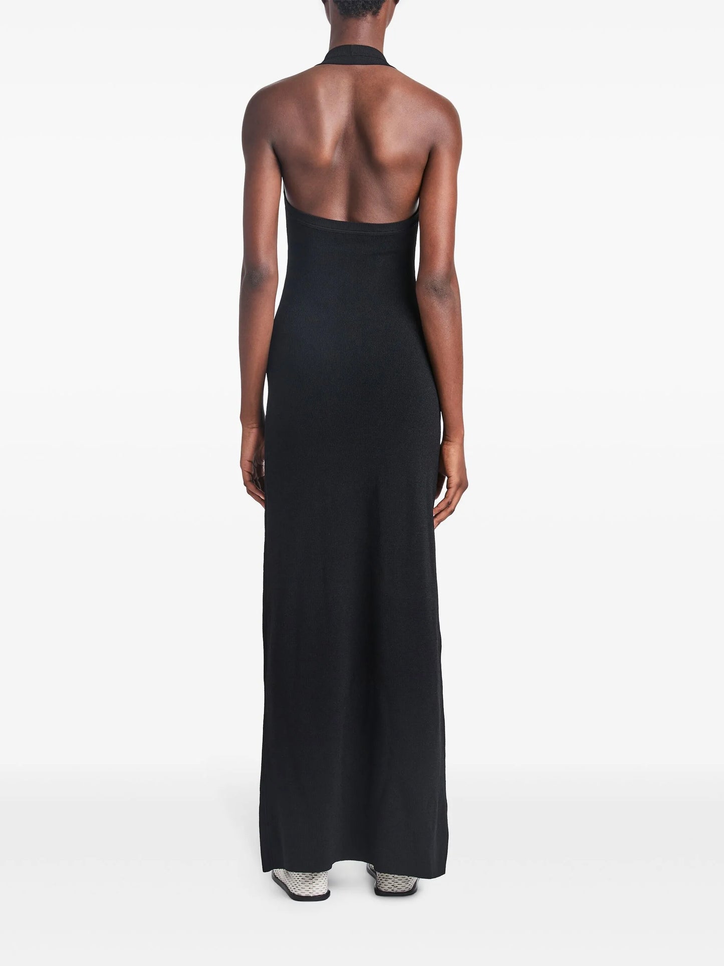 ribbed-knit halterneck dress
