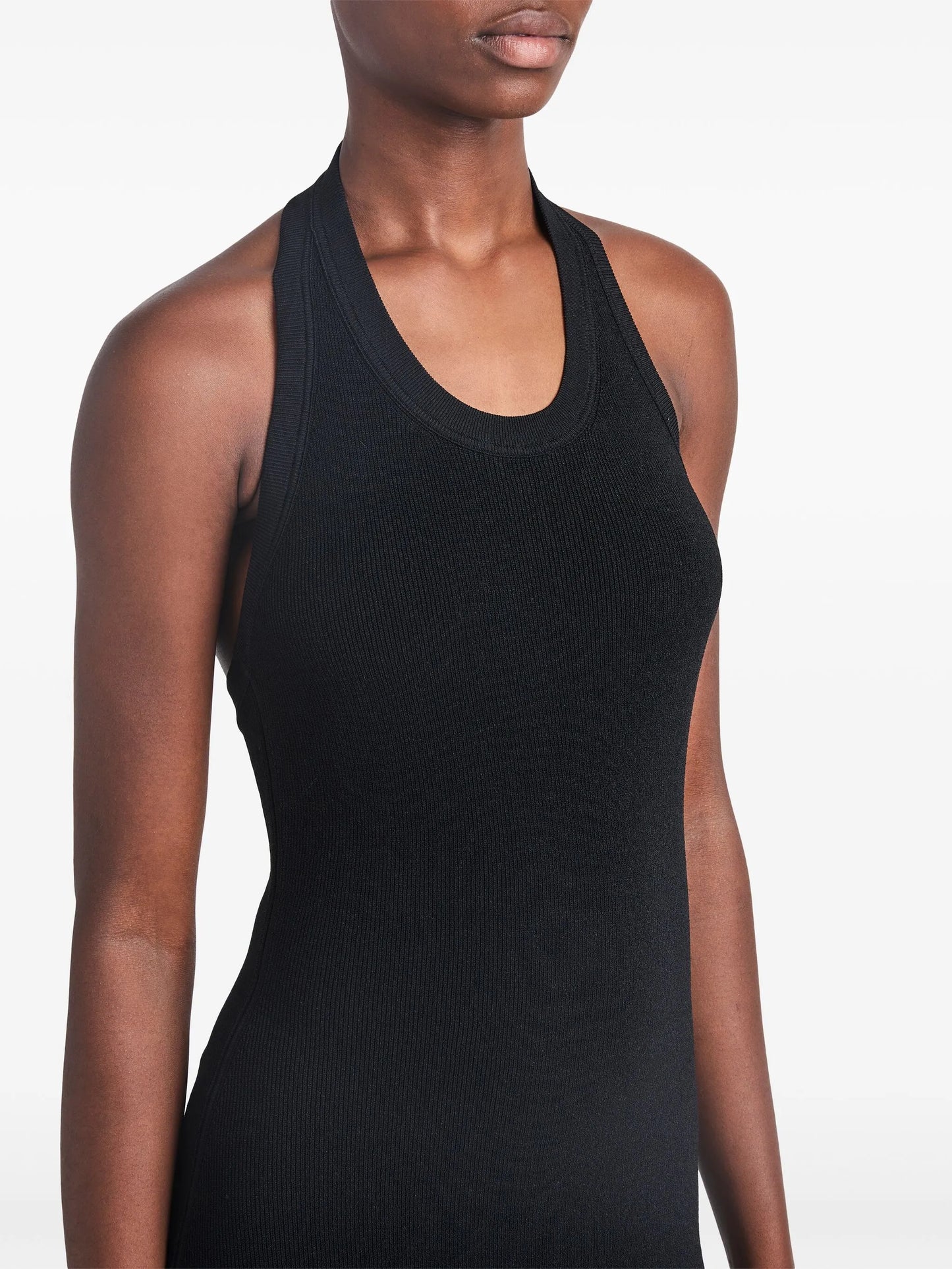 ribbed-knit halterneck dress