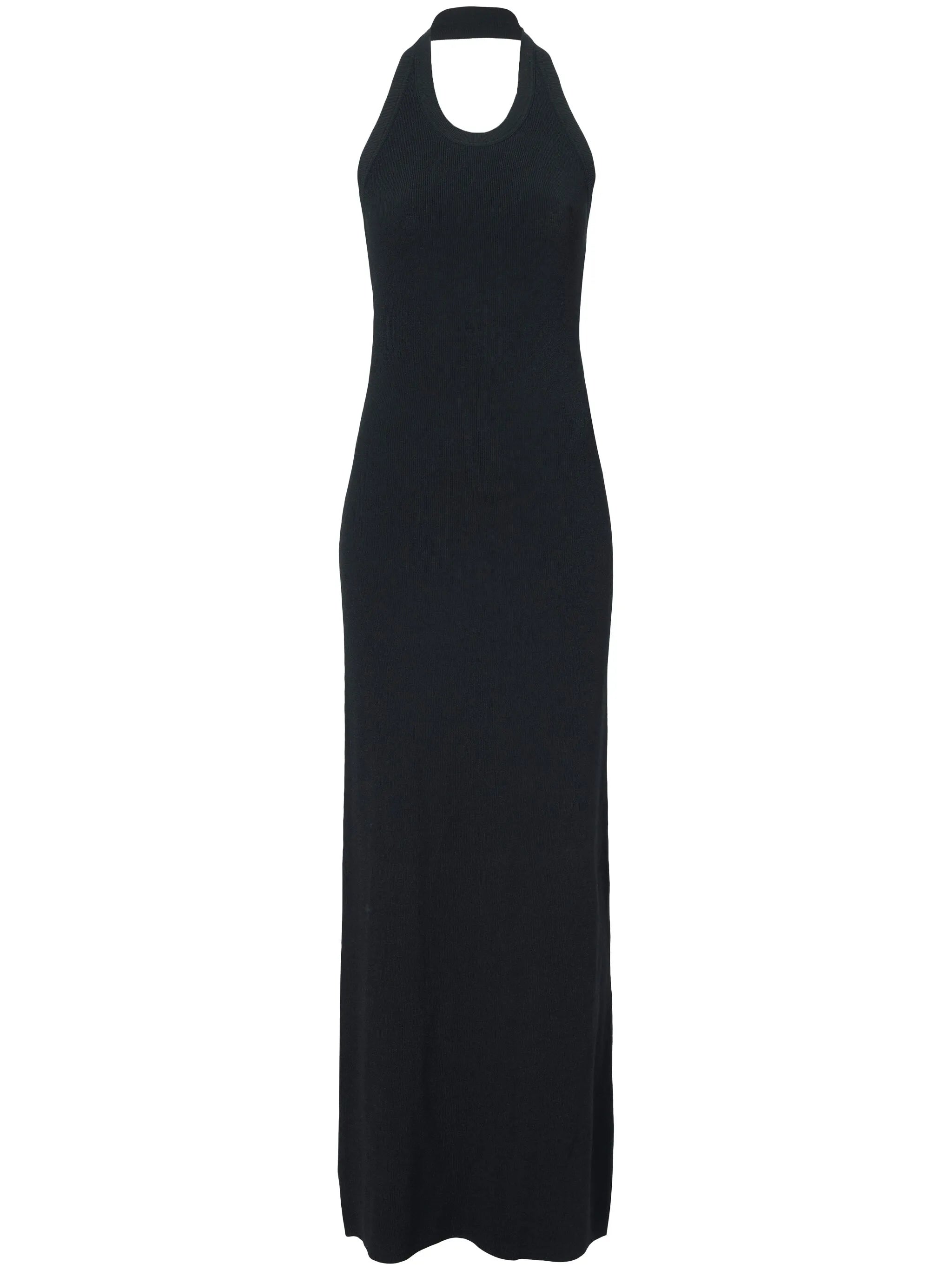 ribbed-knit halterneck dress