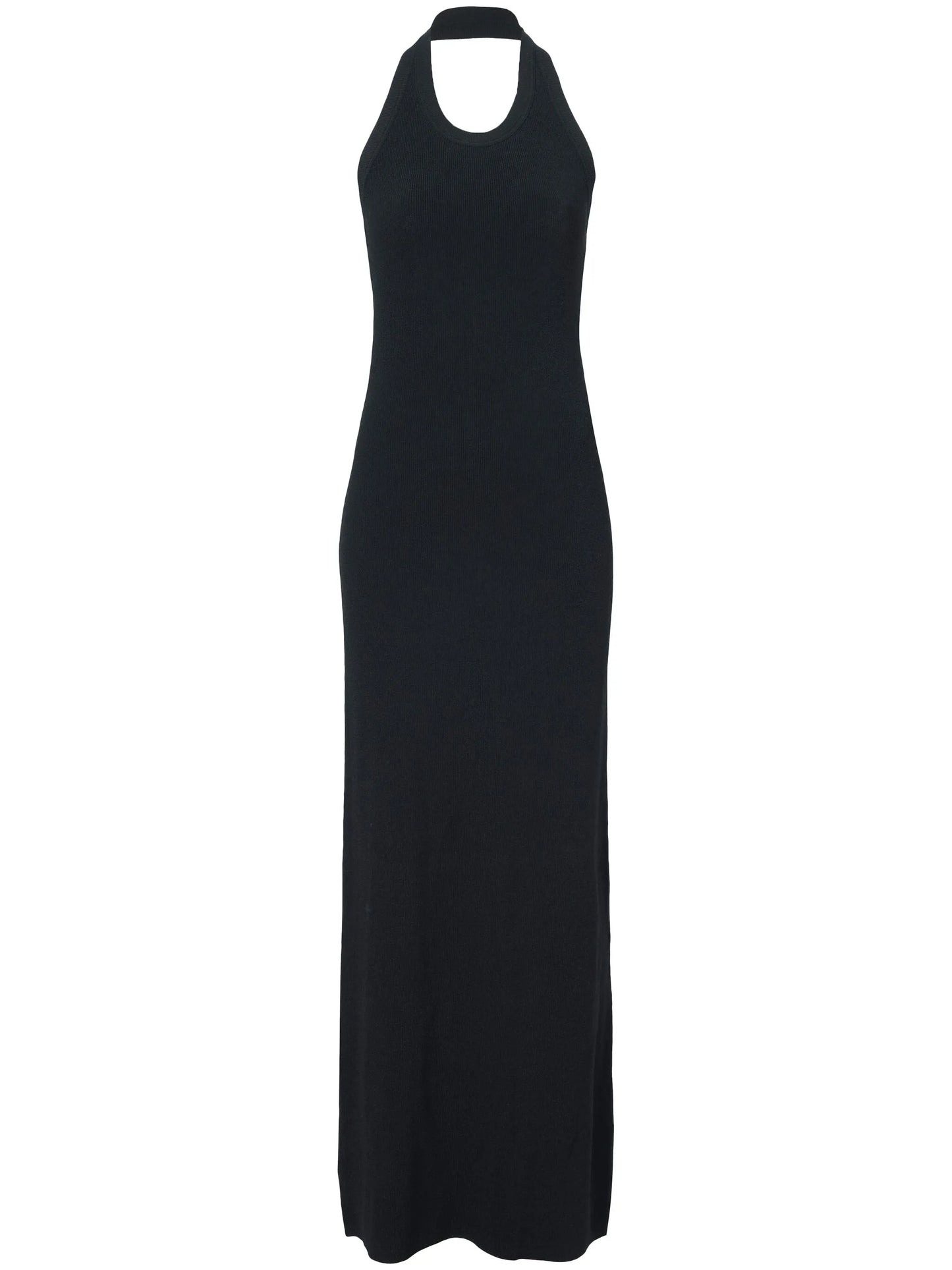 ribbed-knit halterneck dress