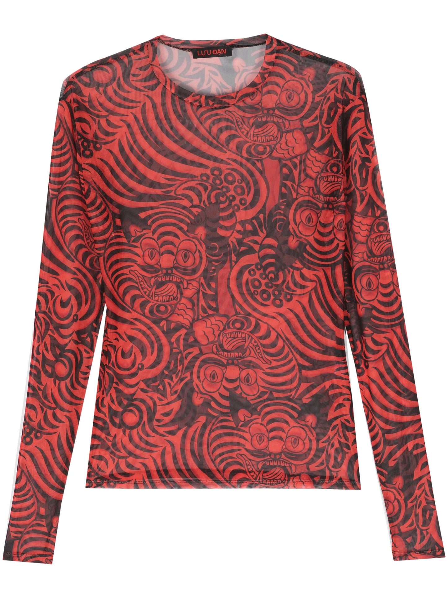 Kamikaze-print mesh T-shirt