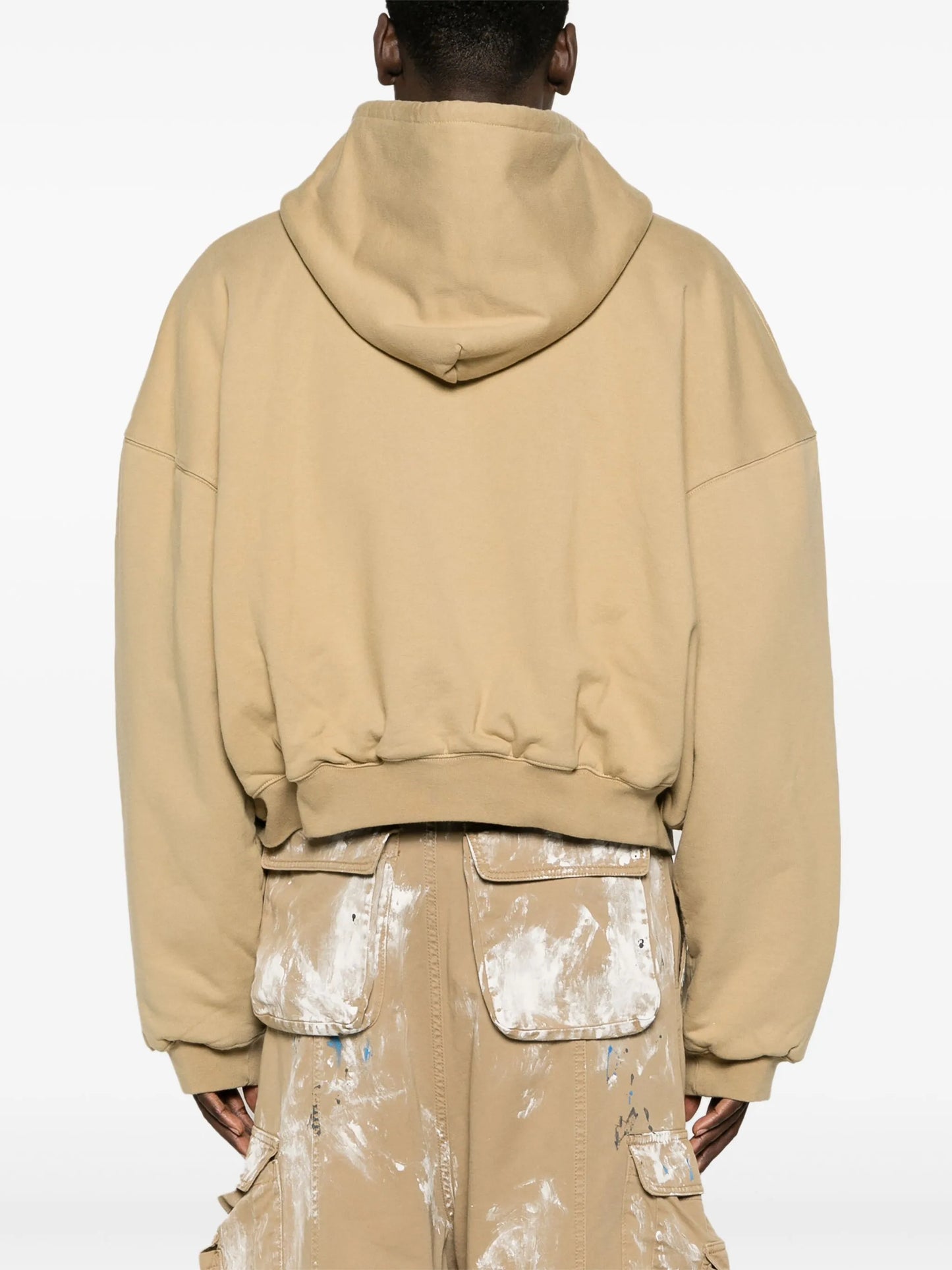 zip-up quilted hoodie