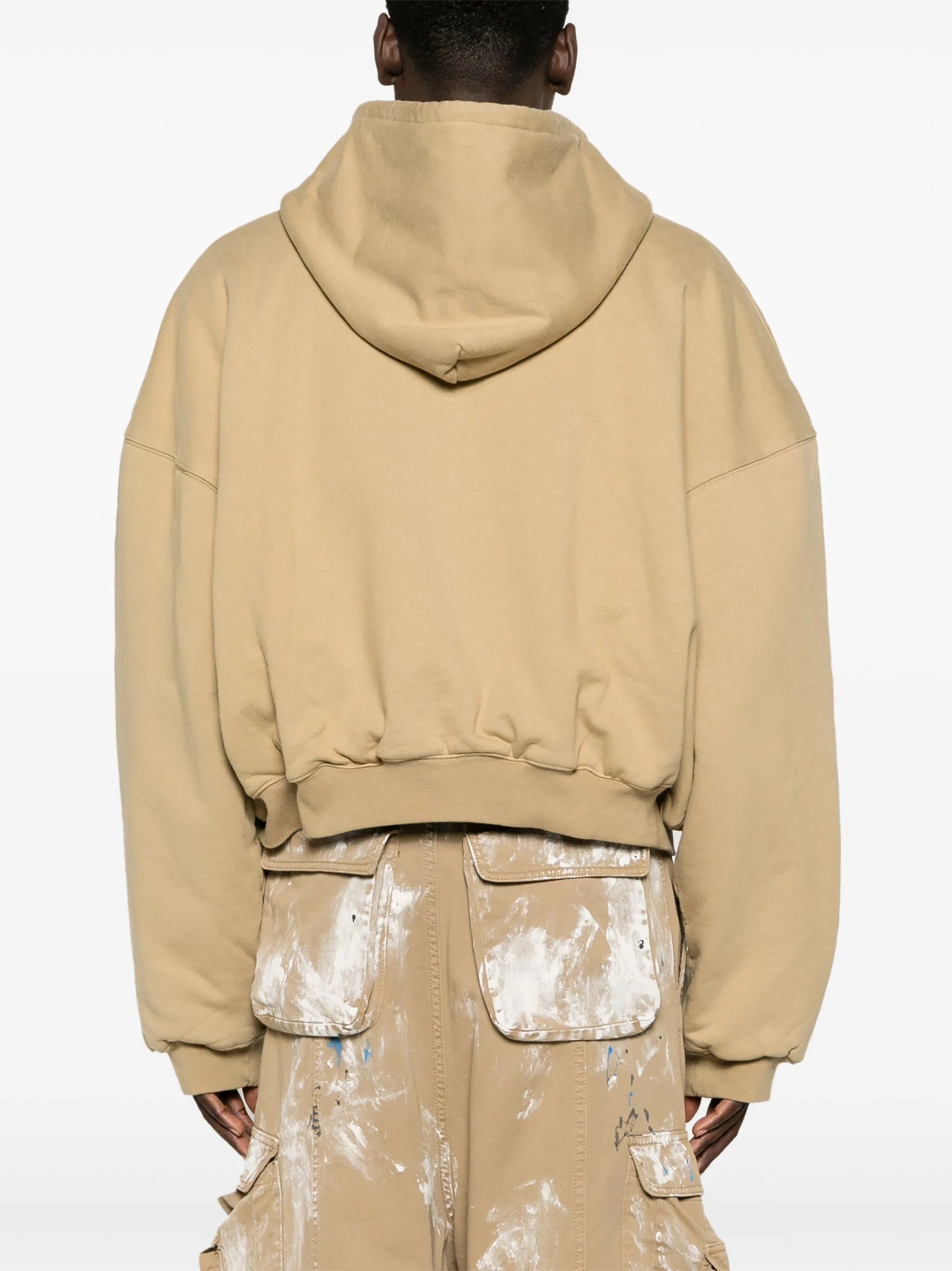 zip-up quilted hoodie