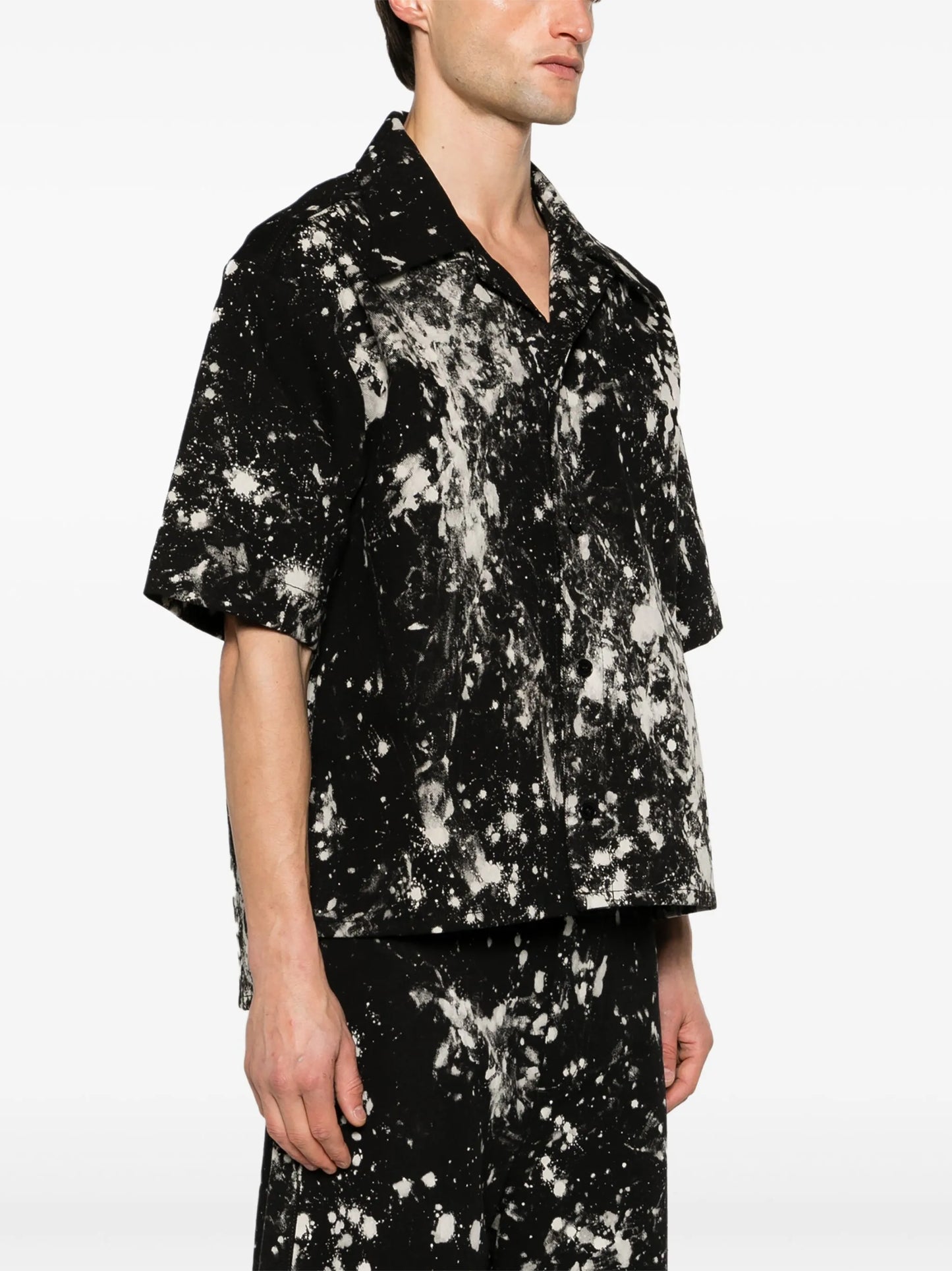 bleached-effect cotton shirt