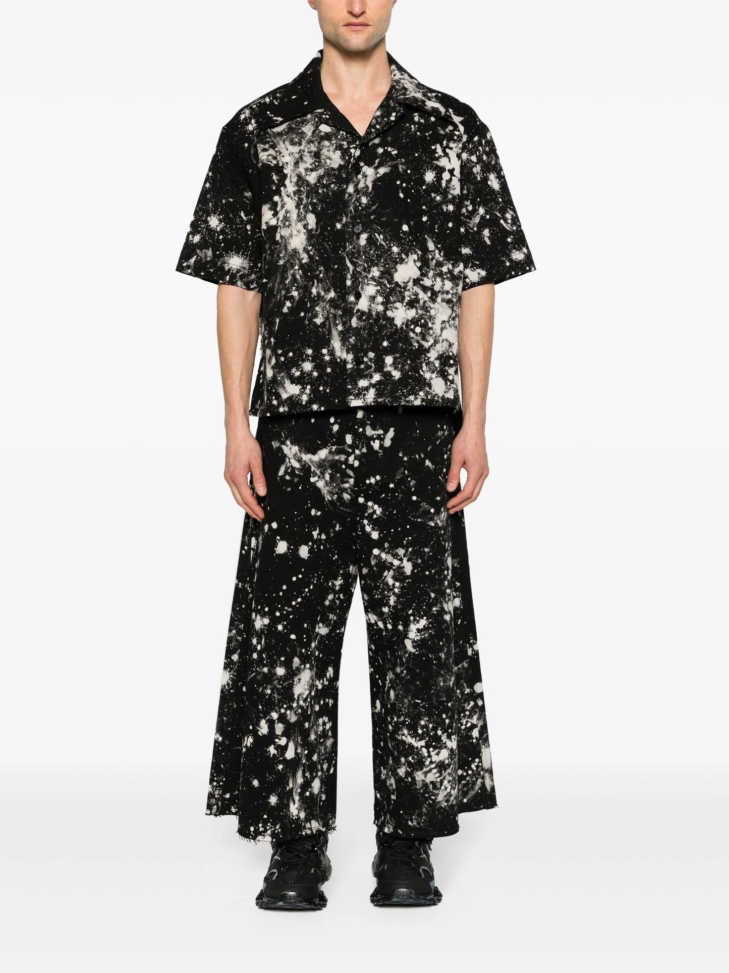 bleached-effect cotton shirt