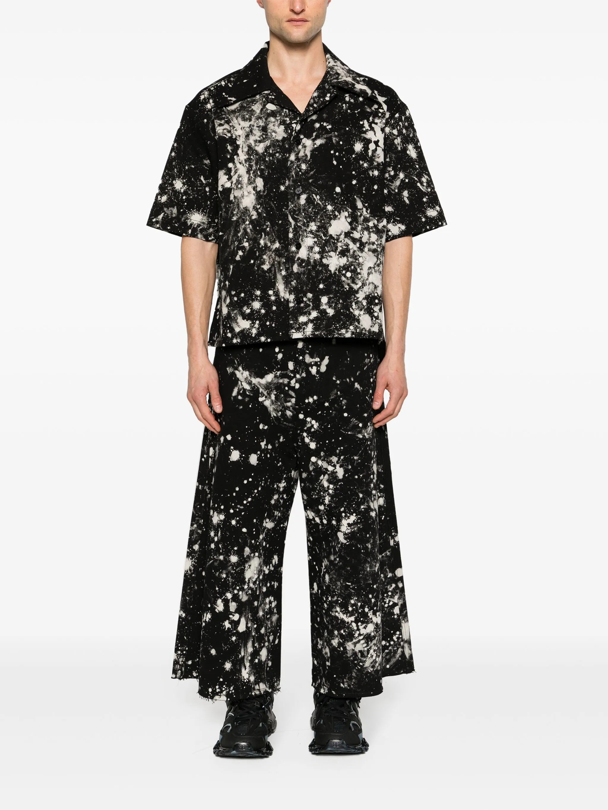 bleached-effect cotton shirt