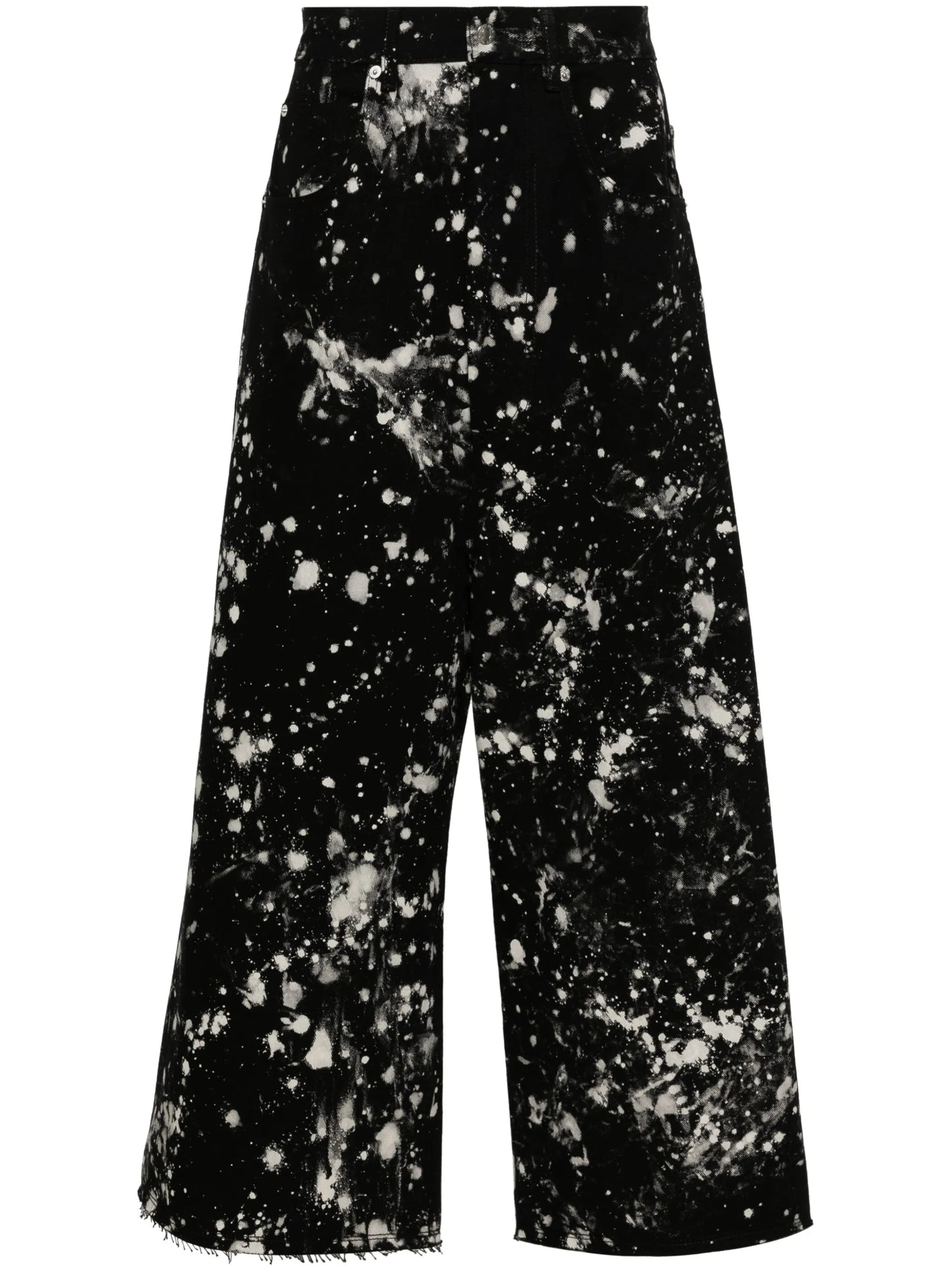 bleached-effect wide-leg jeans