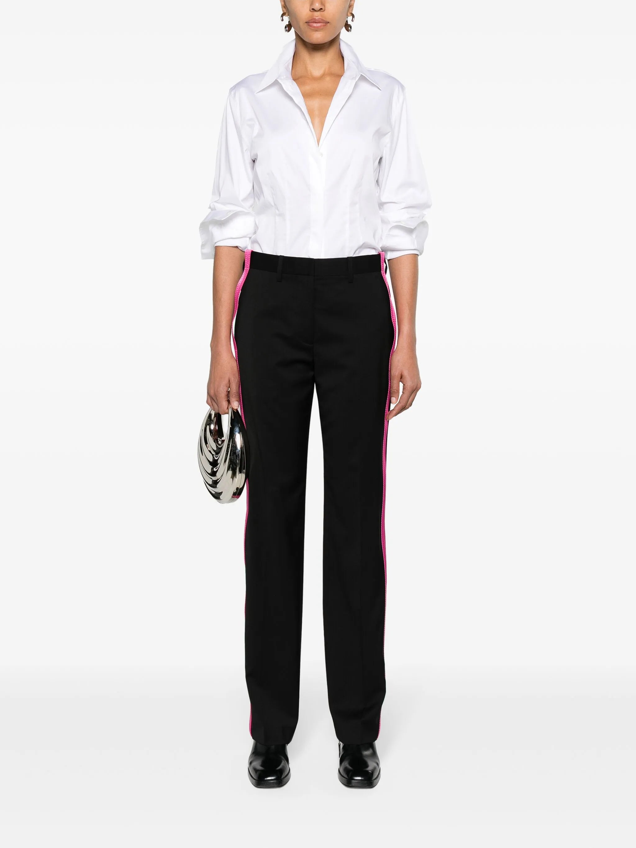 Seatbelt mid-rise tailored trousers