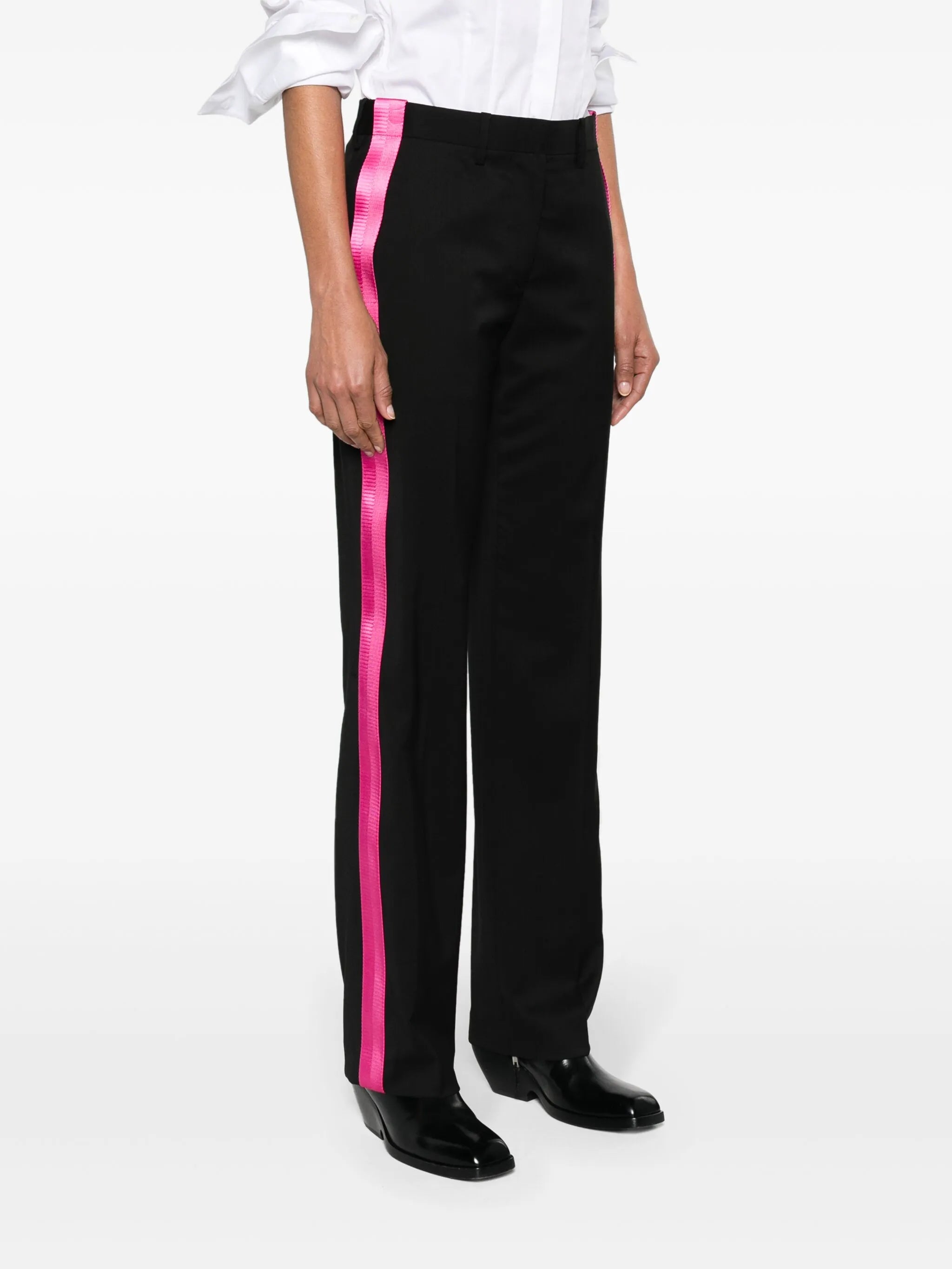 Seatbelt mid-rise tailored trousers