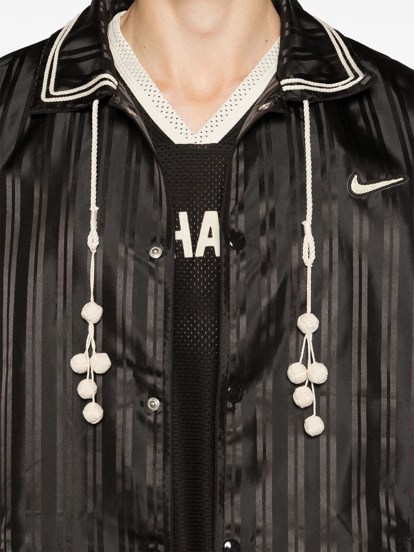 x Bode striped shirt jacket