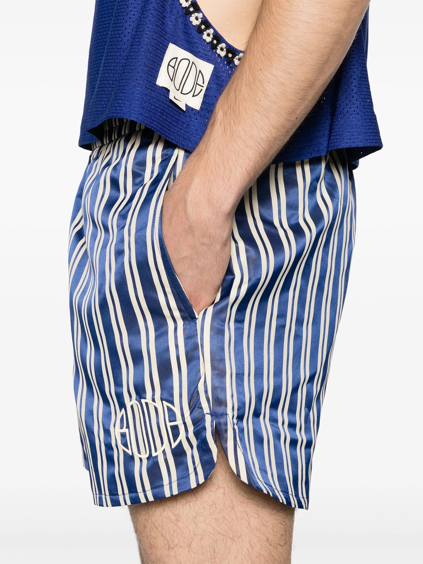 x Bode striped track shorts