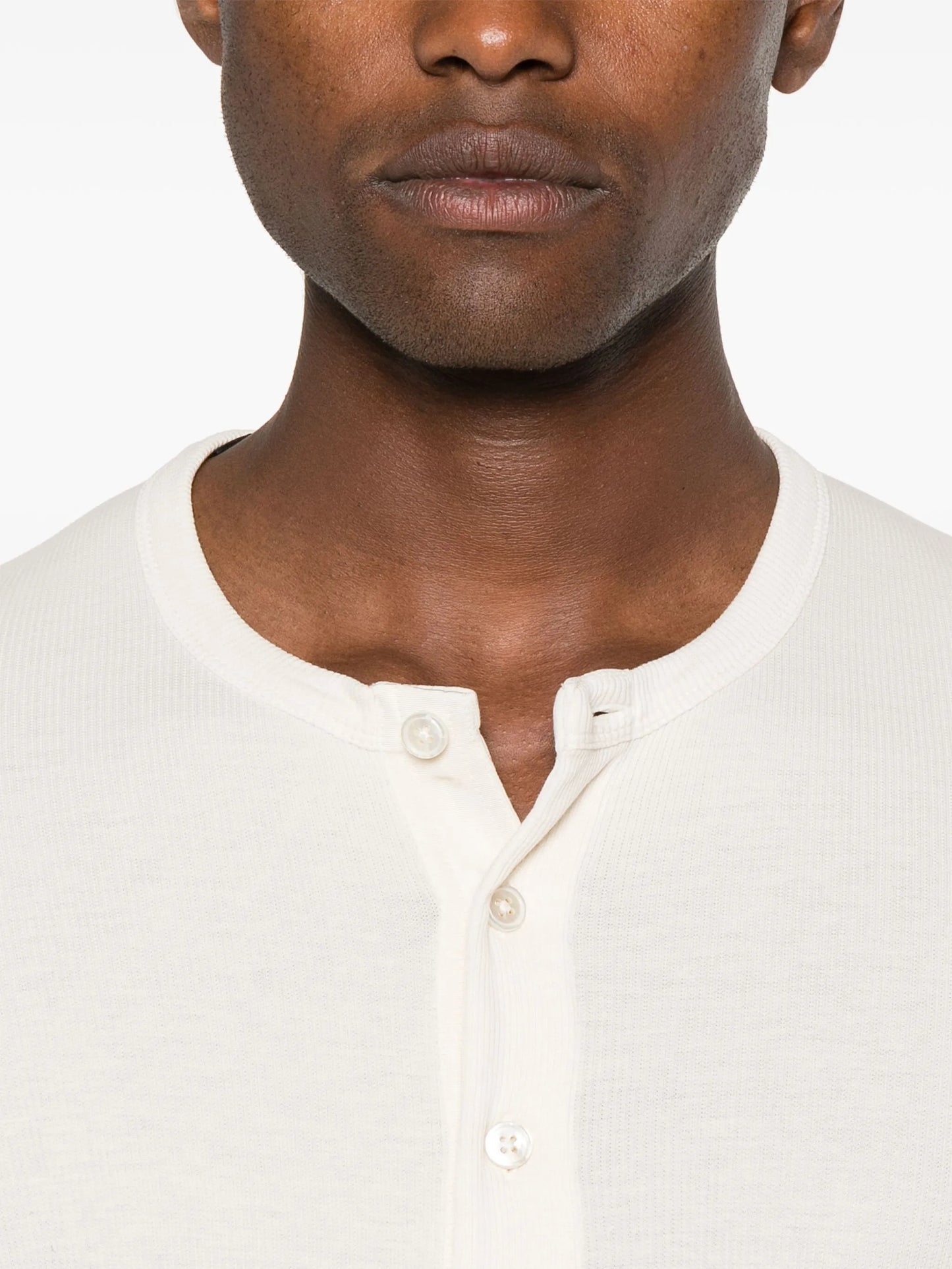 fine-ribbed Henley top