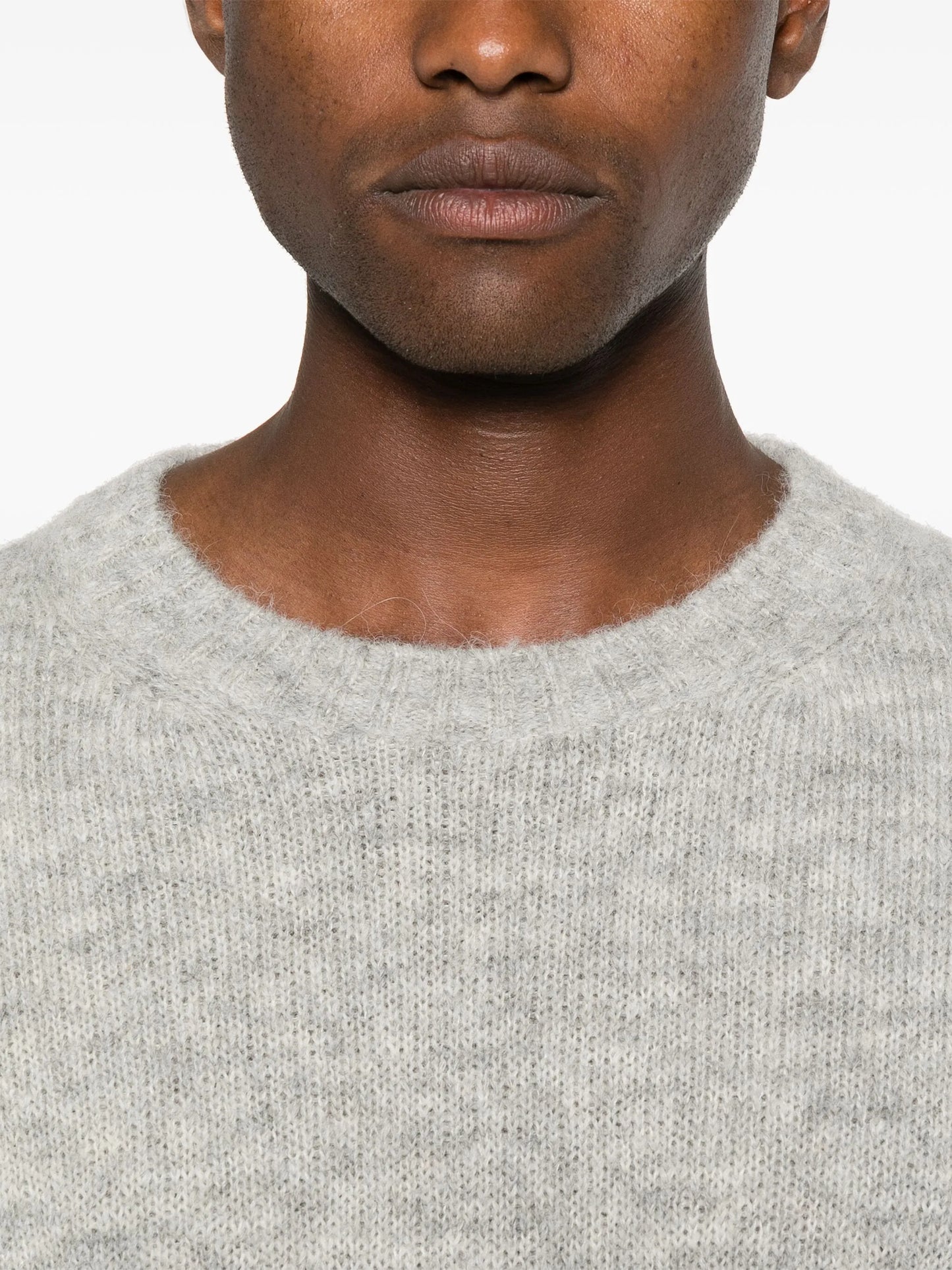 brushed crew-neck jumper
