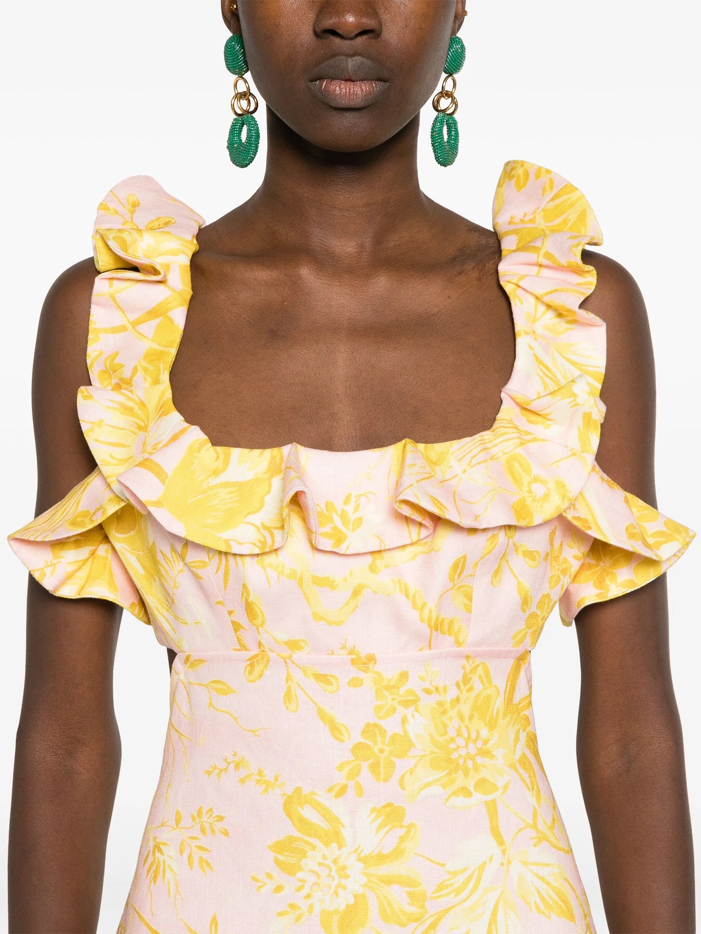 Golden Ruffle mini dress