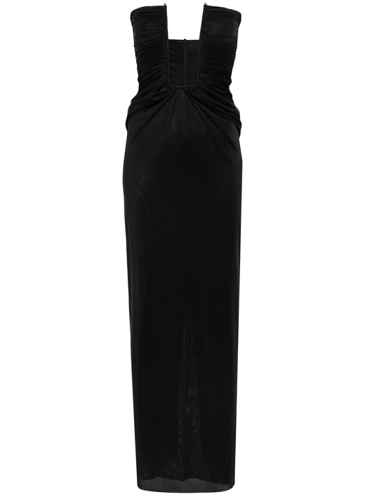 strapless plunging-neck maxi dress