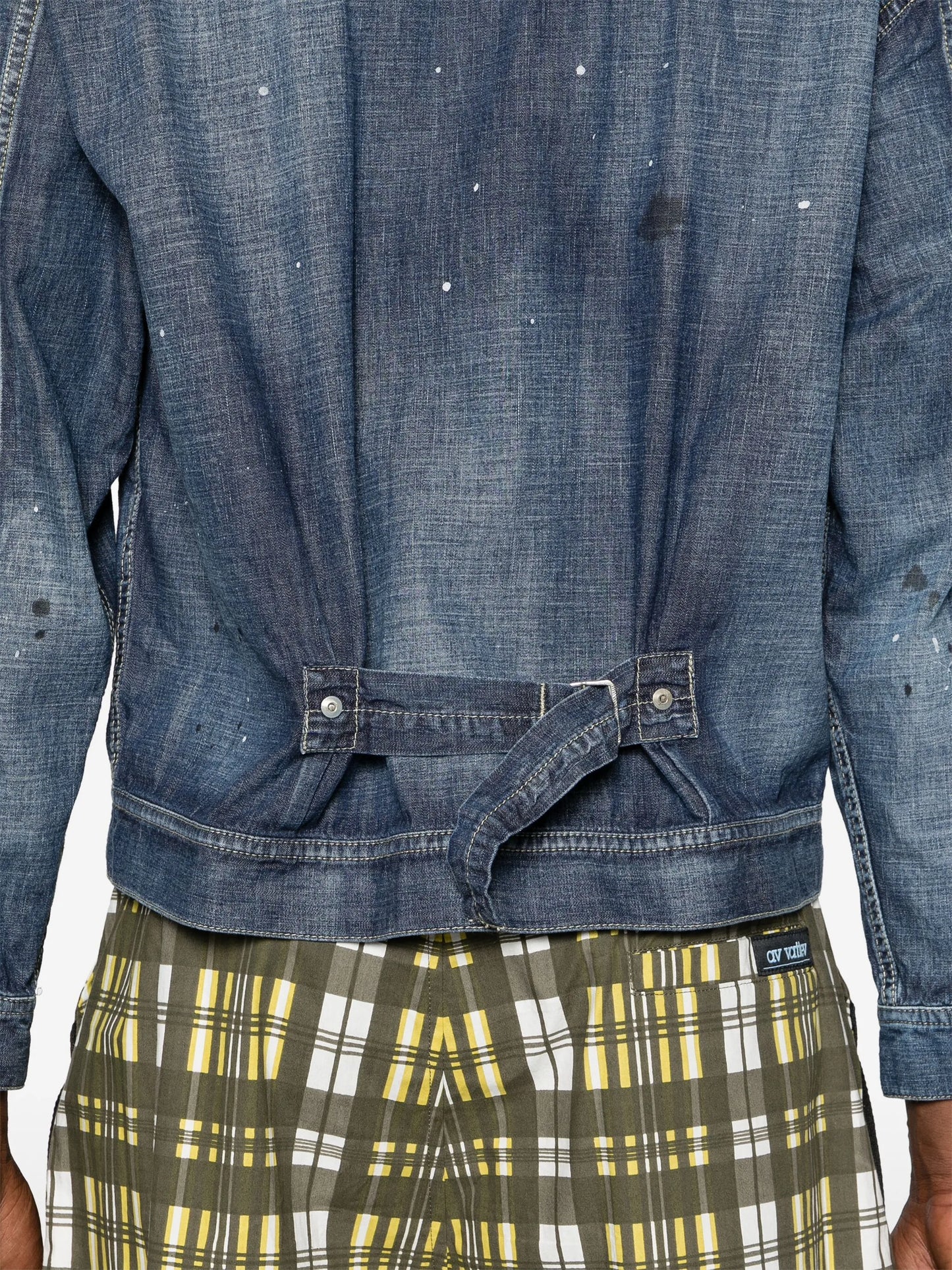 paint-splatter denim jacket