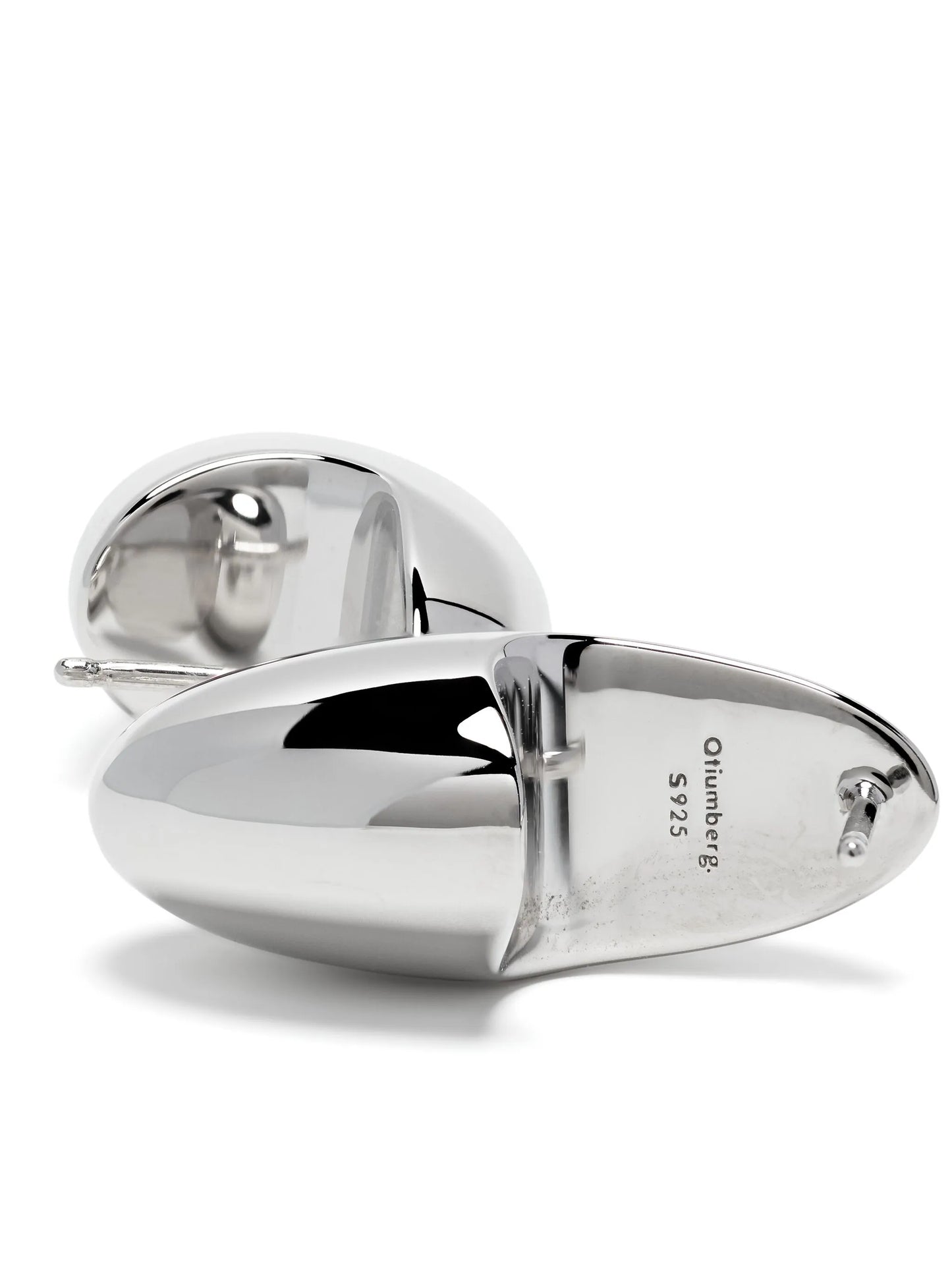 pebble polished-finish earrings