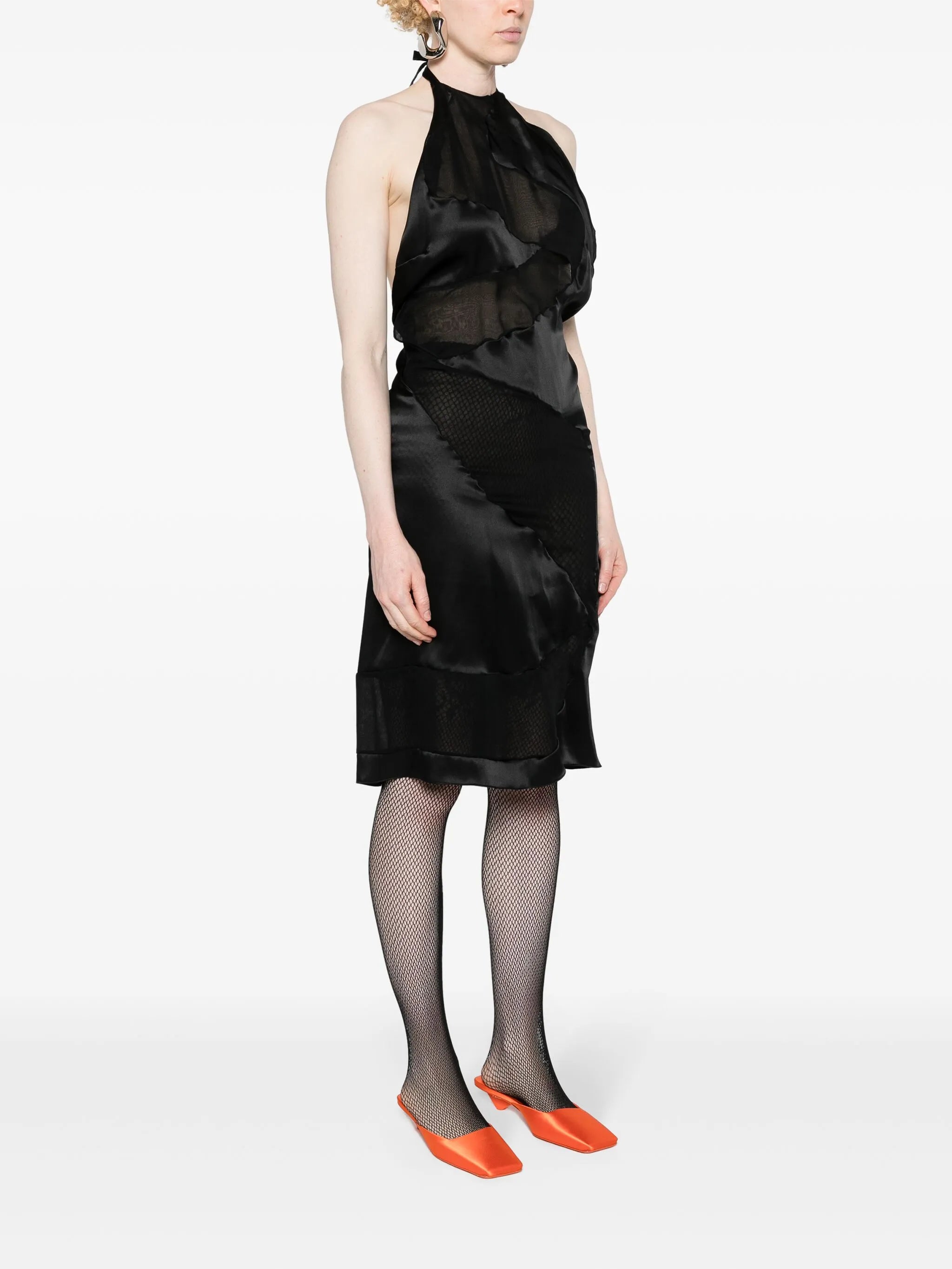Spiral panelled midi dress