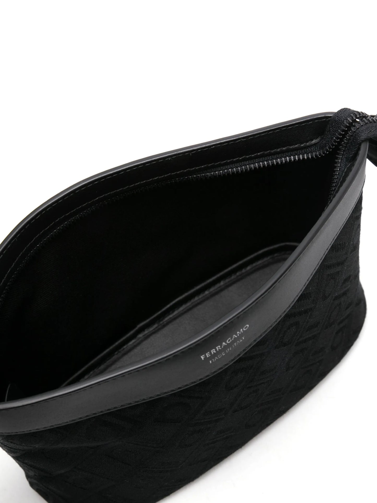 logo-jacquard clutch bag