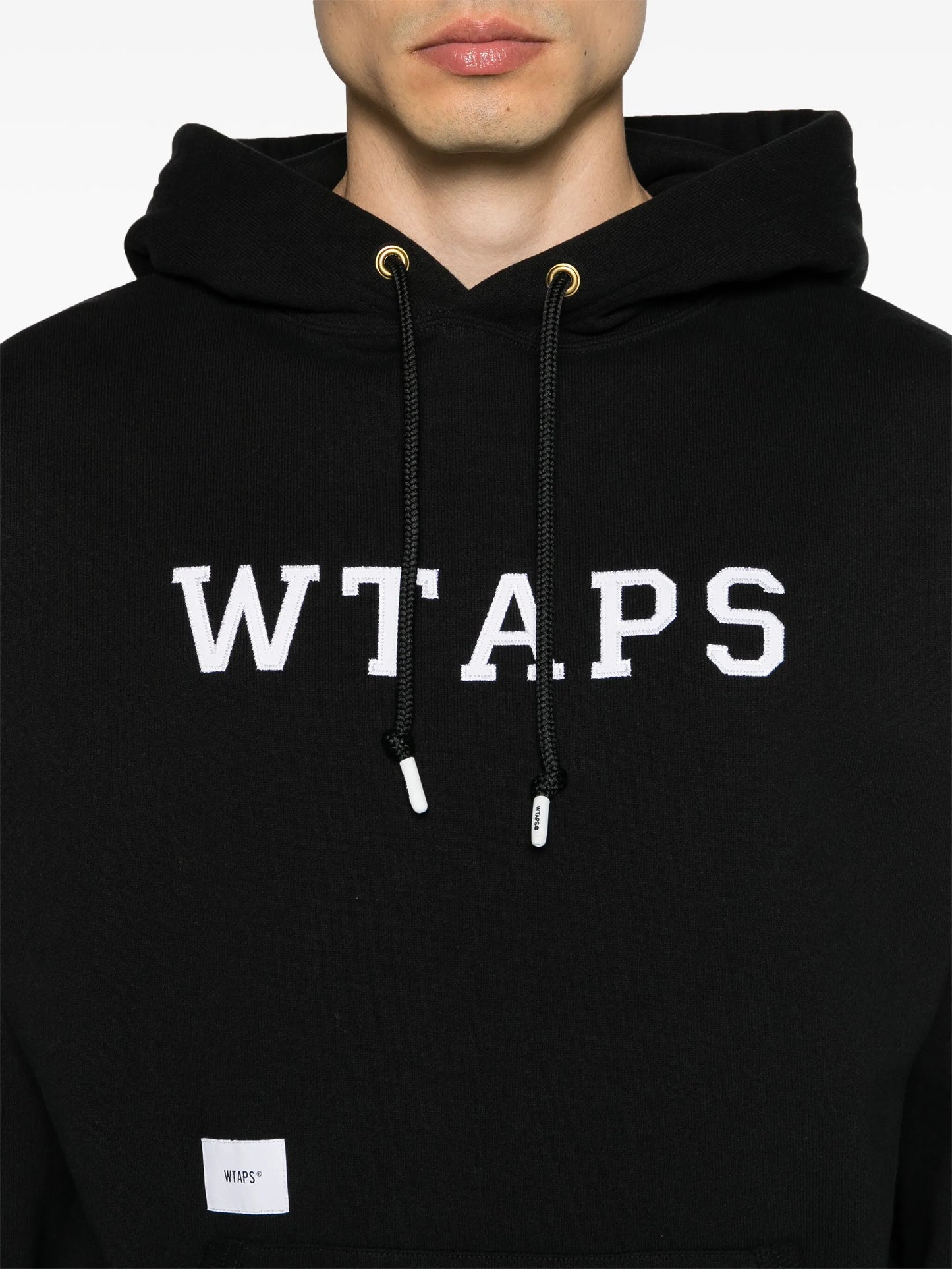 logo-patches cotton hoodie