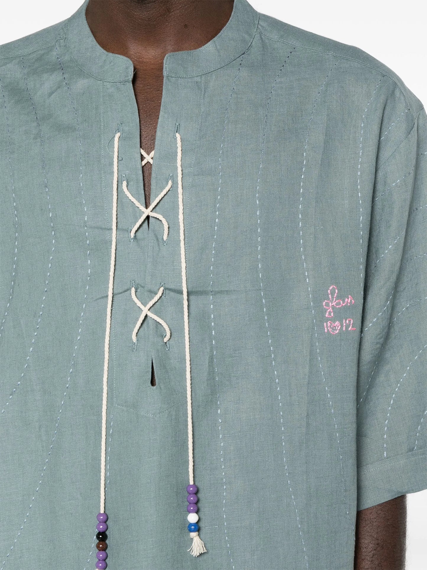 decorative-stitching linen tunic