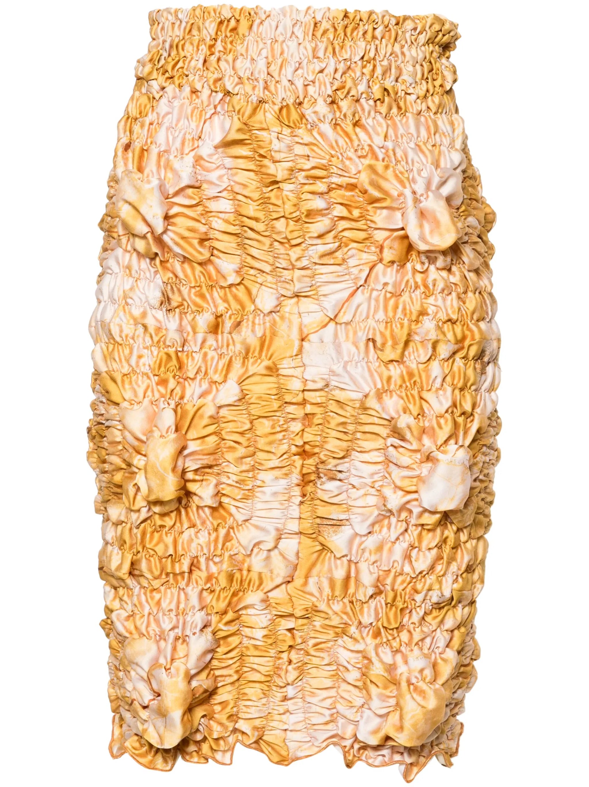 Twist shirred pencil miniskirt