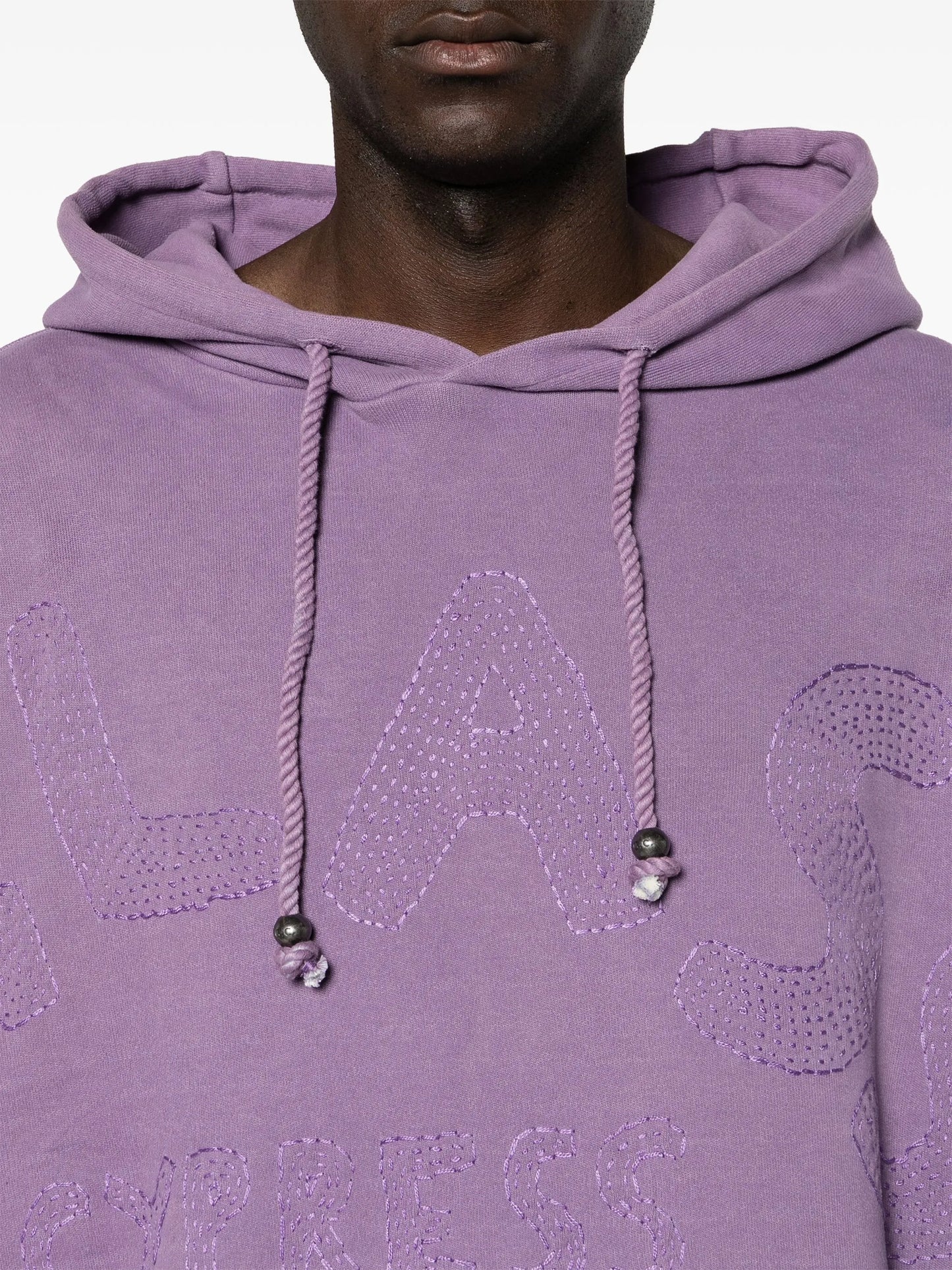 logo-embroidered slouch hoodie