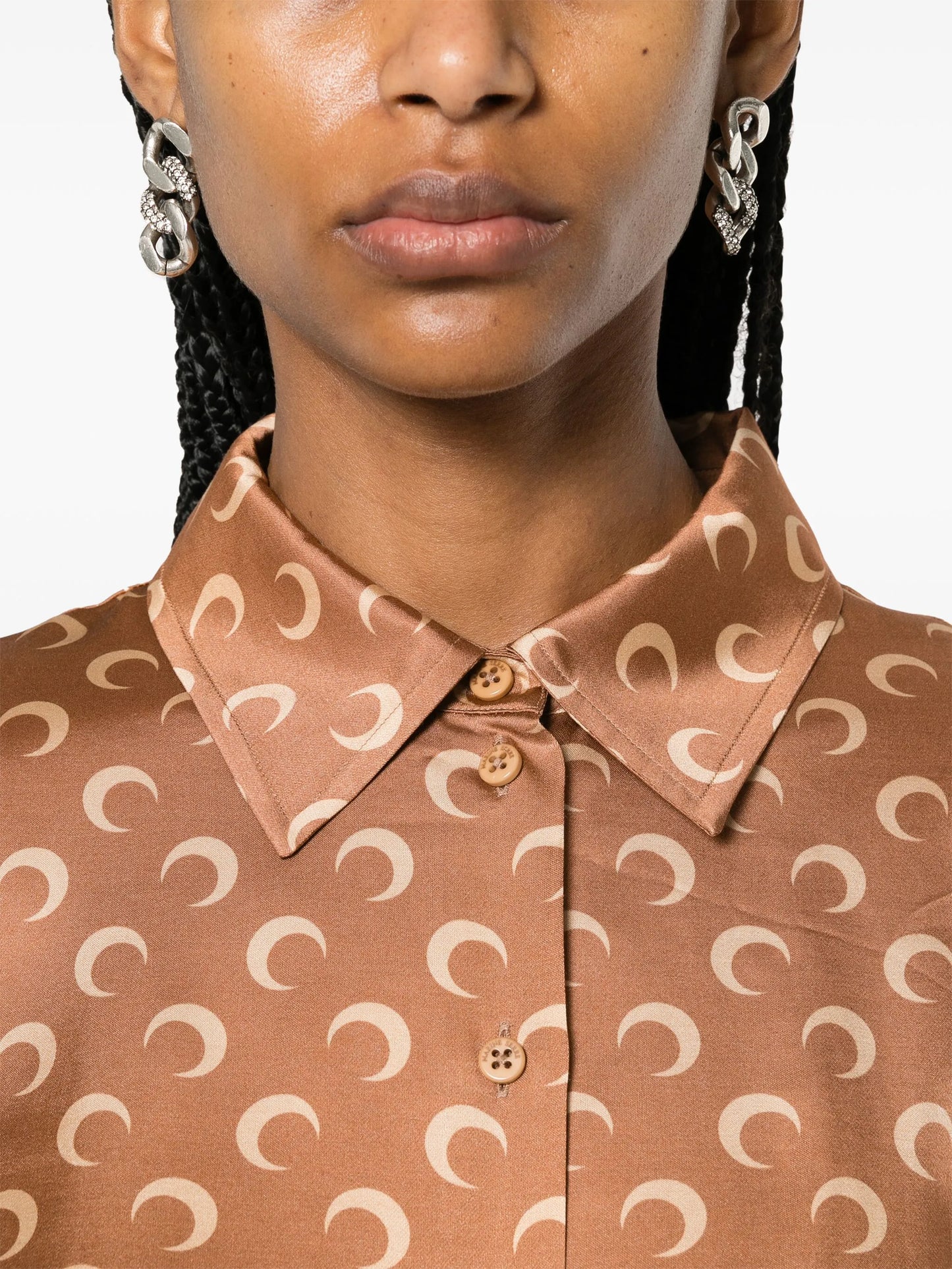 crescent moon-print shirt