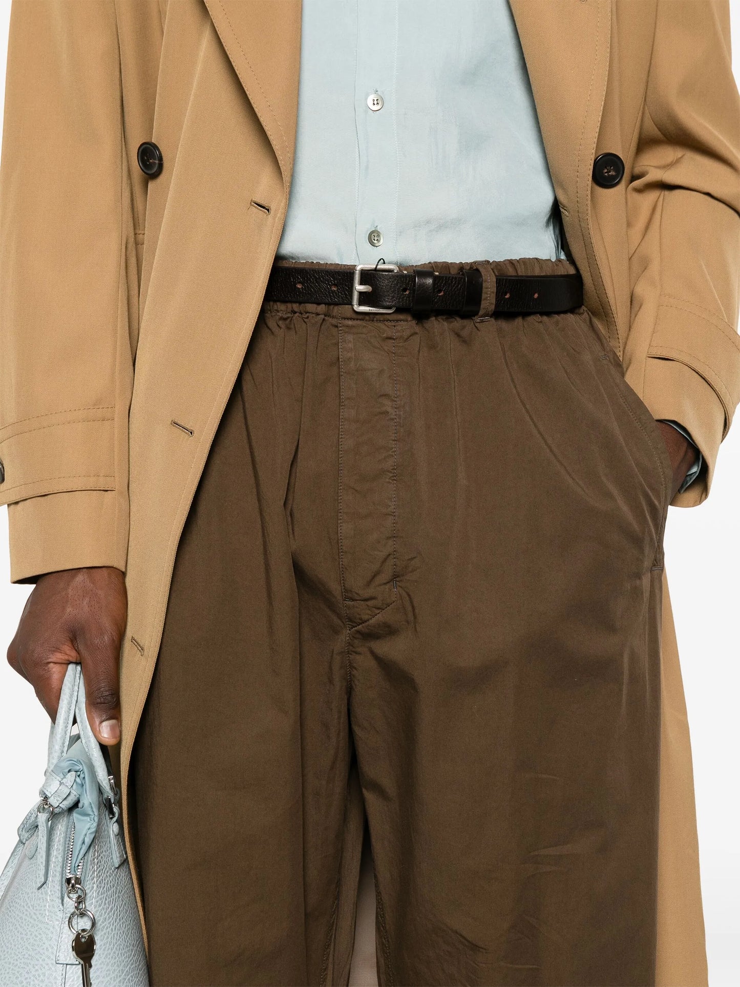 cotton straight-leg trousers