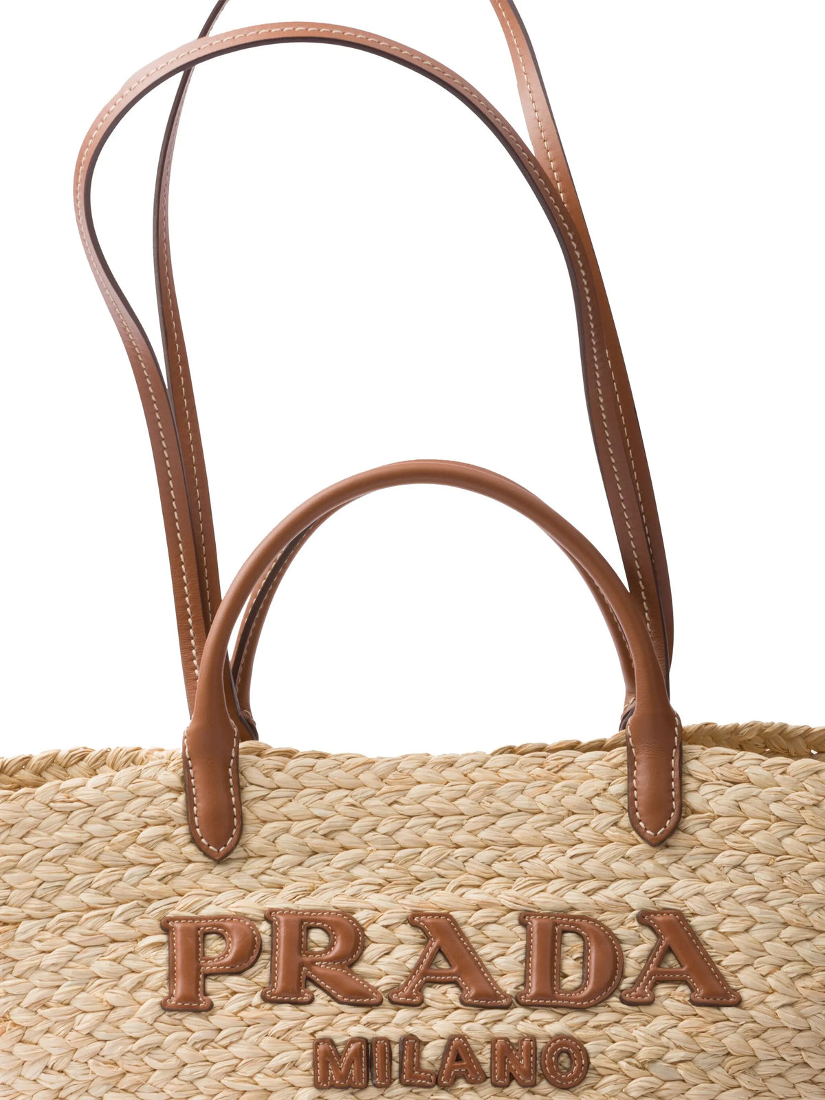 large raffia and leather shopping bag