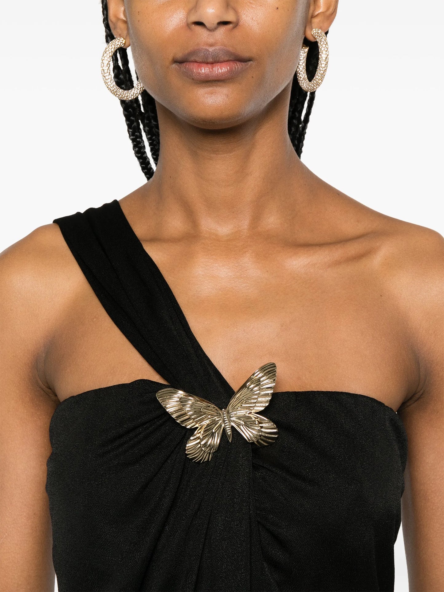butterfly-brooch sleeveless top