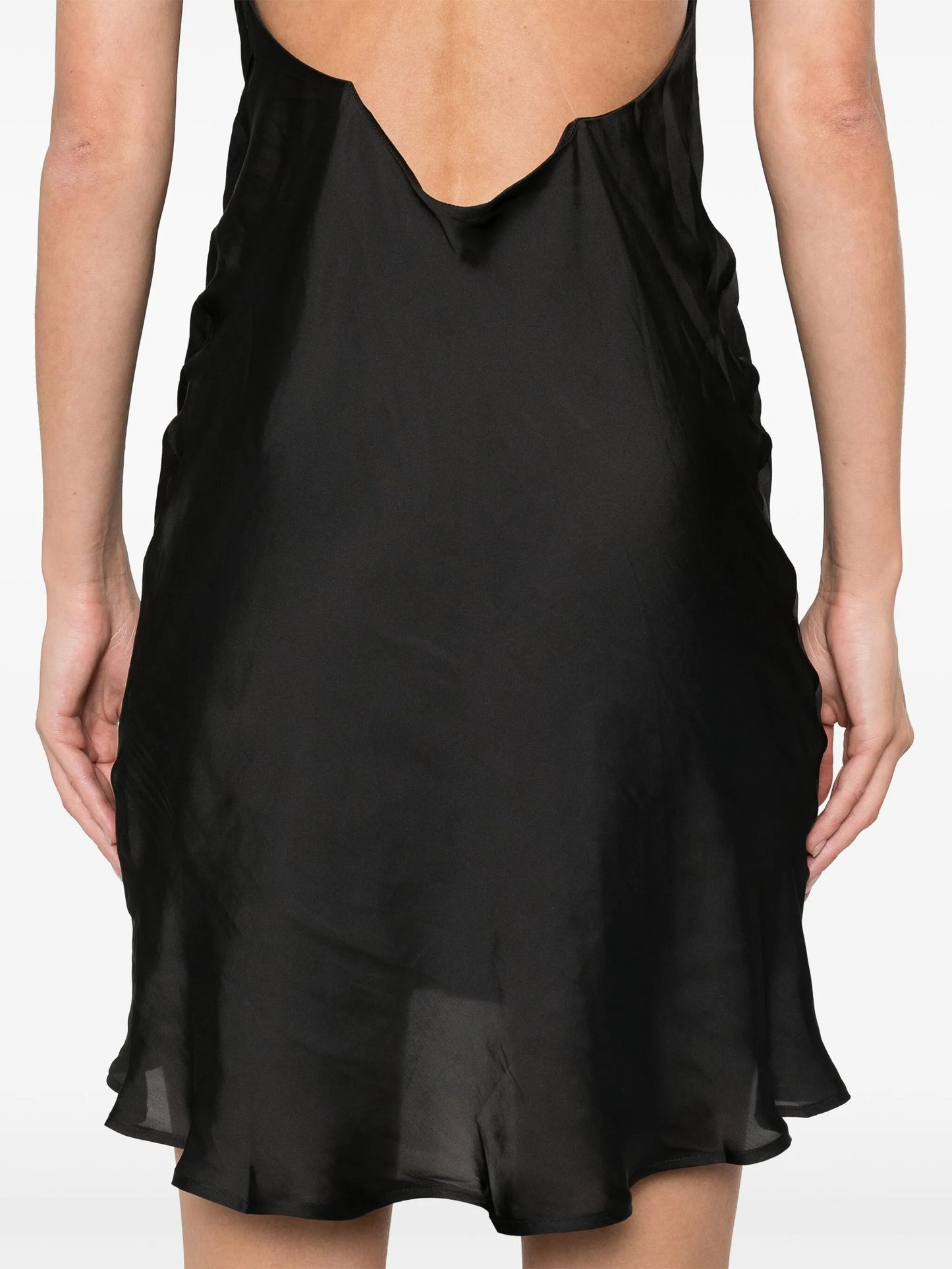 cowl-neck satin slip dress
