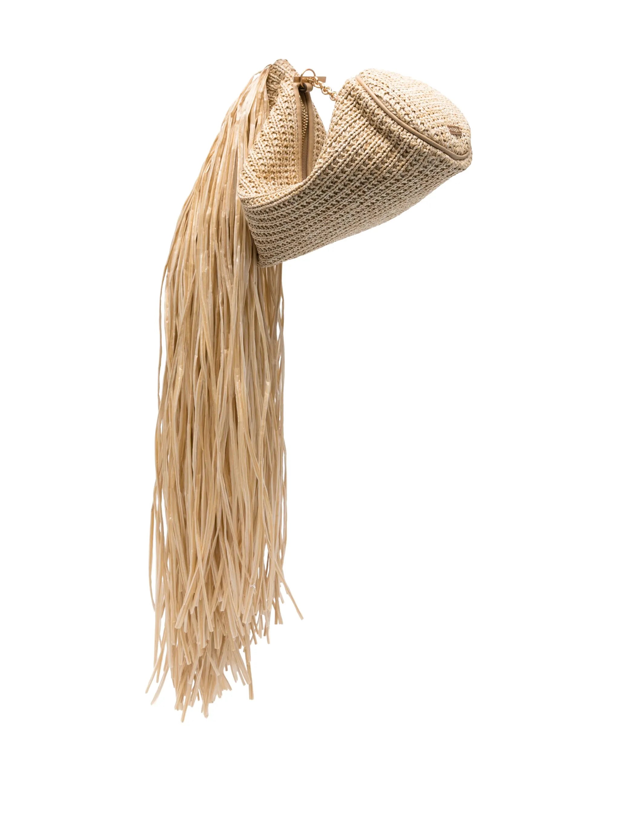 Viera raffia clutch bag
