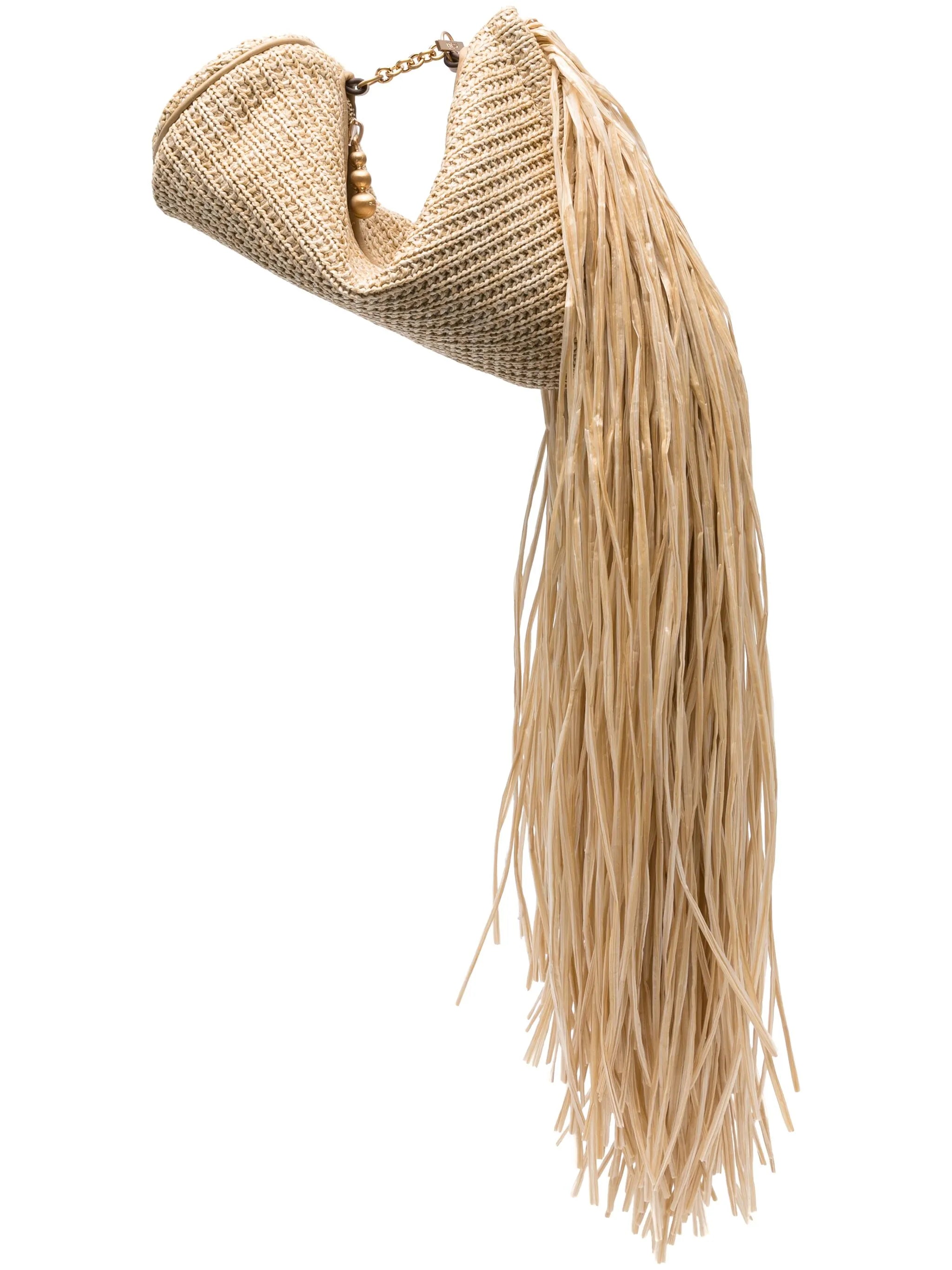 Viera raffia clutch bag