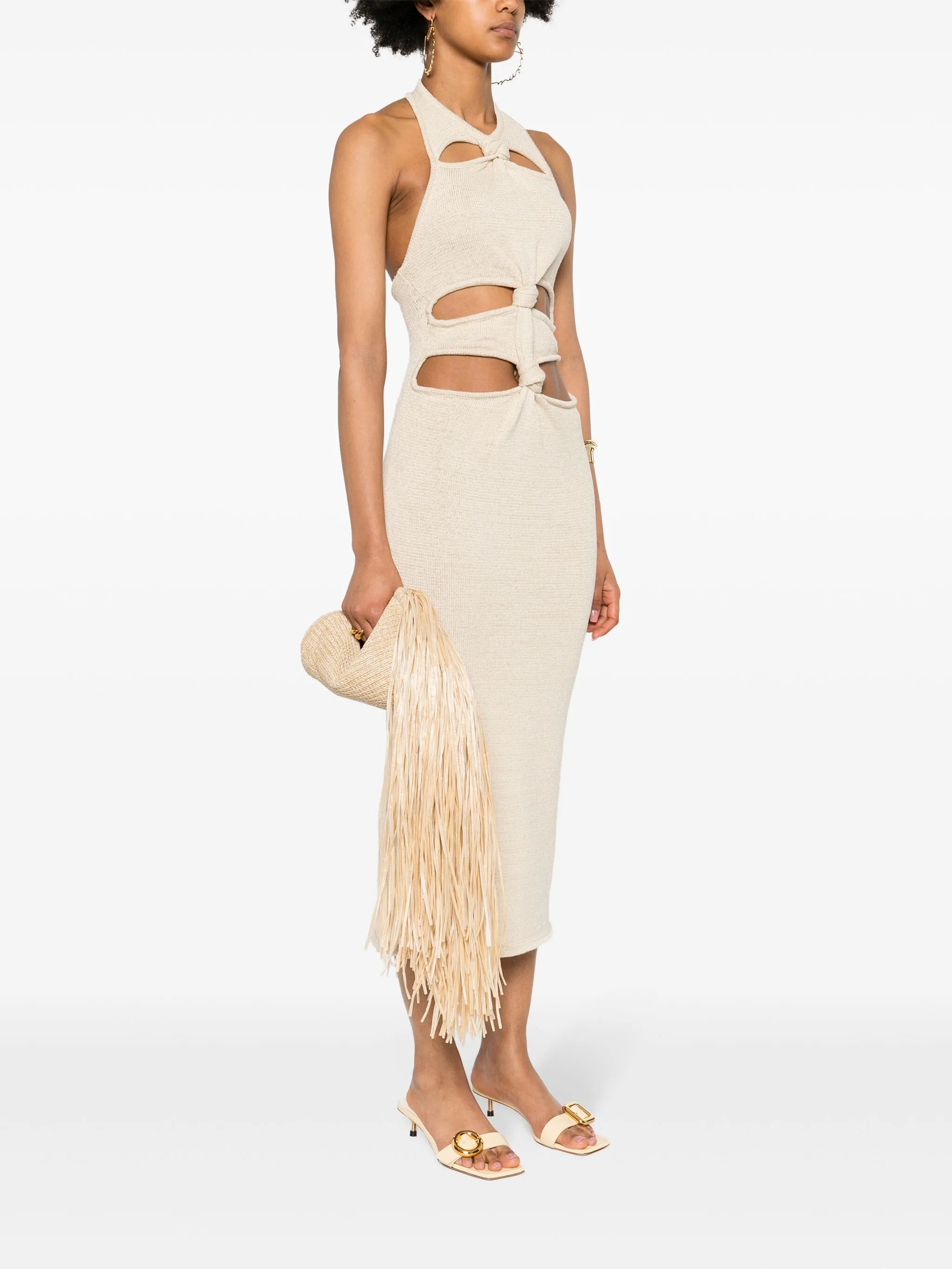 Viera raffia clutch bag