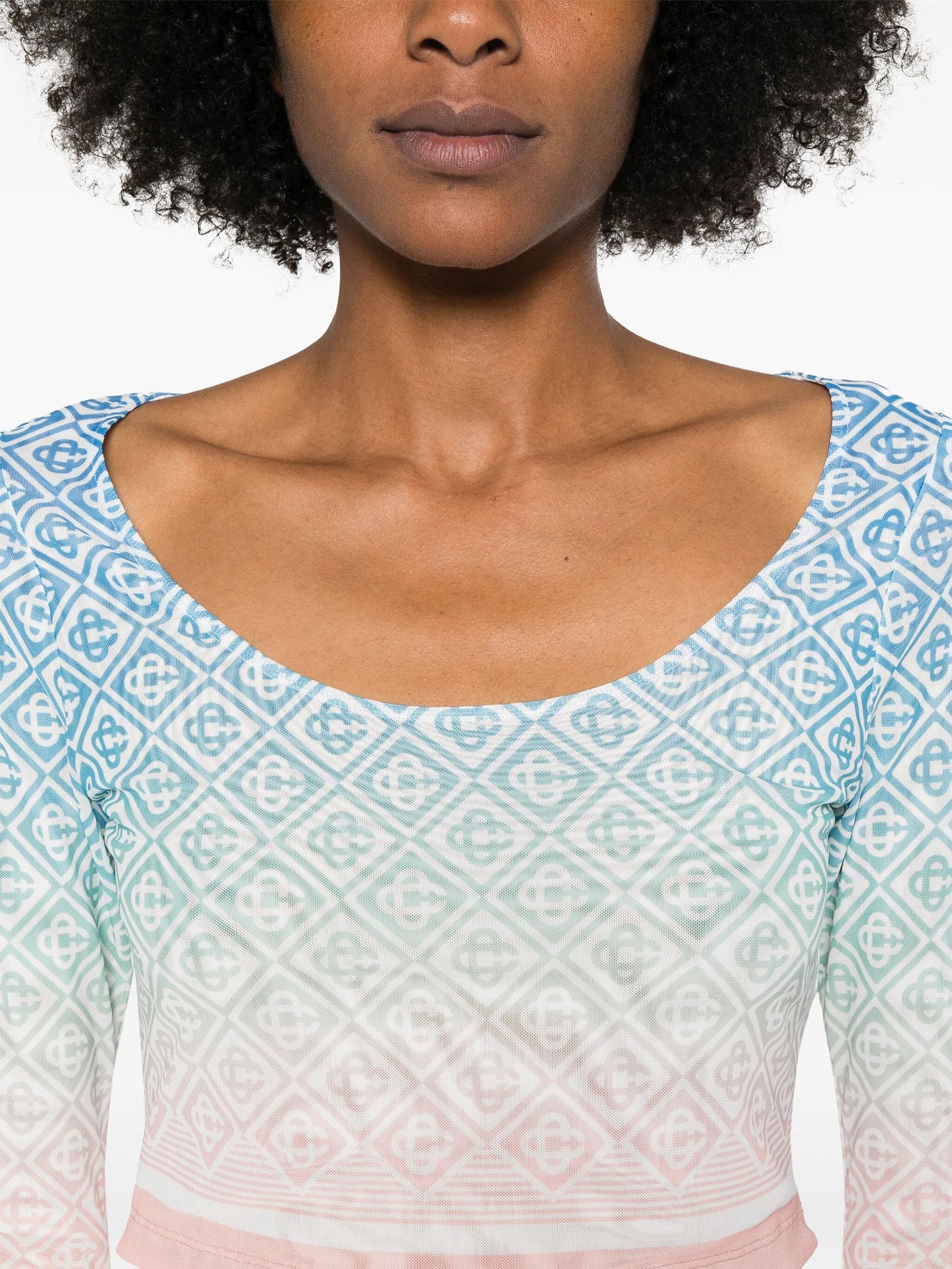 logo monogram pattern cropped top