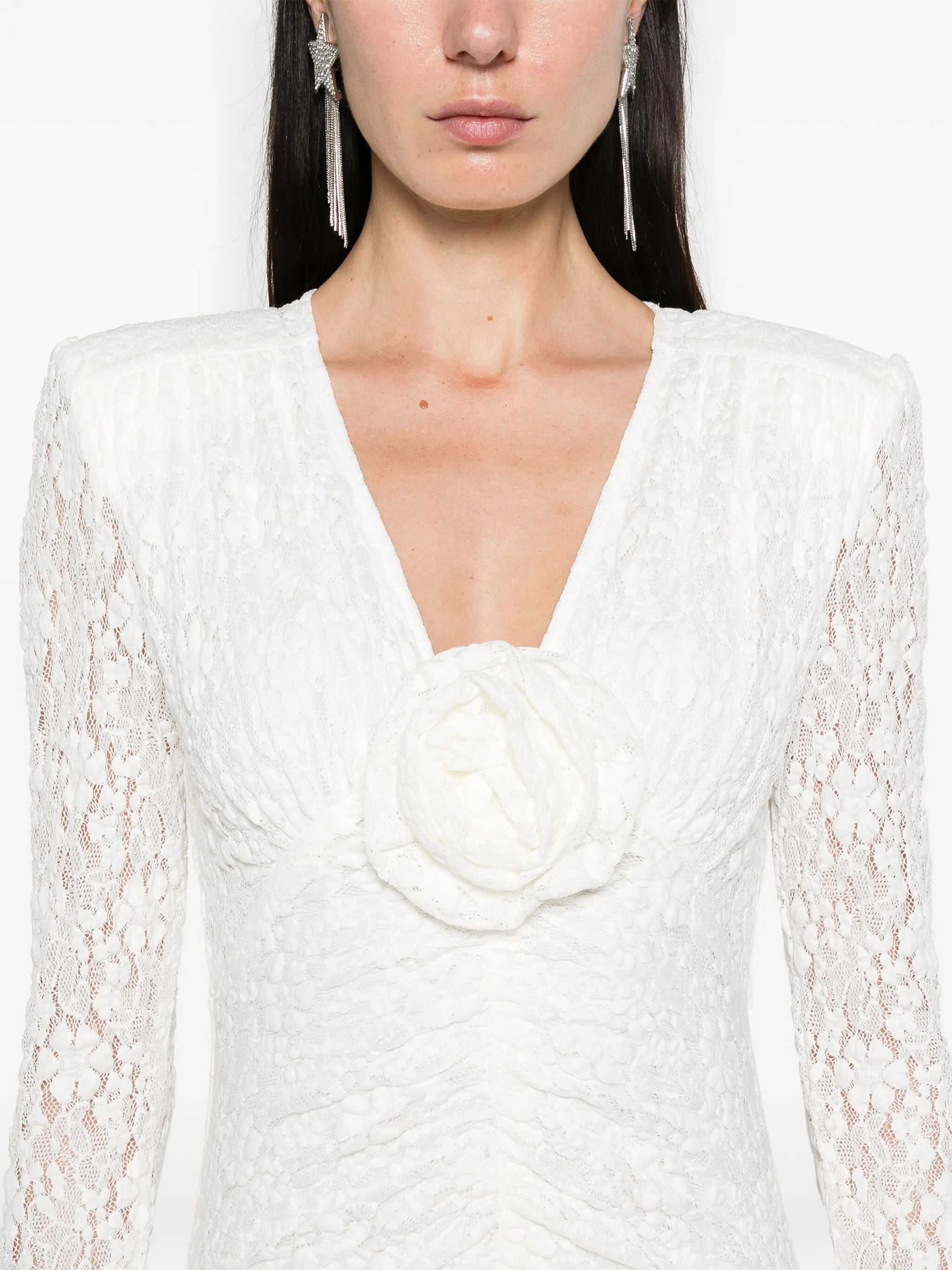 floral-lace pattern minidress