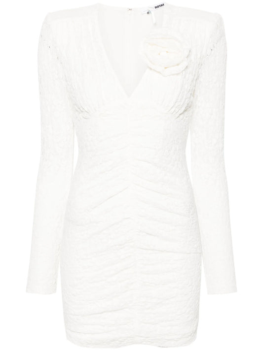 floral-lace pattern minidress