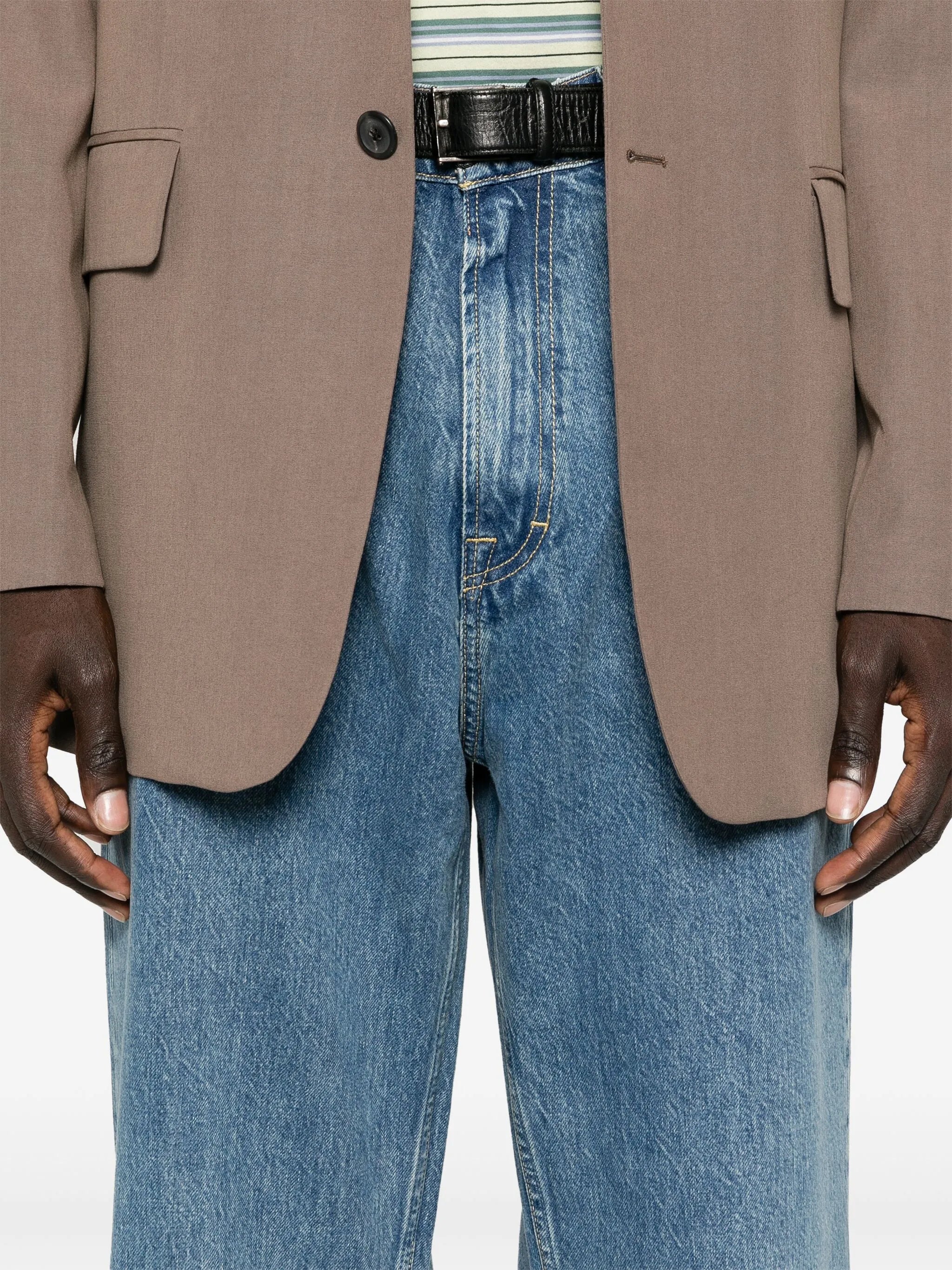 Third Cut logo-patch jeans