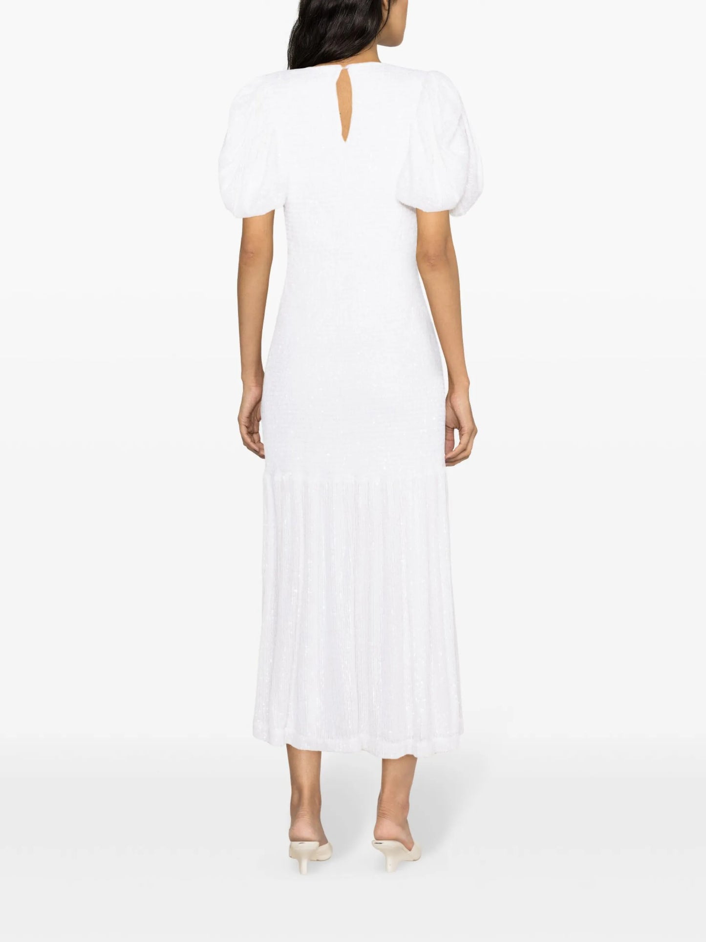 sequinned puff-sleeve maxi dress