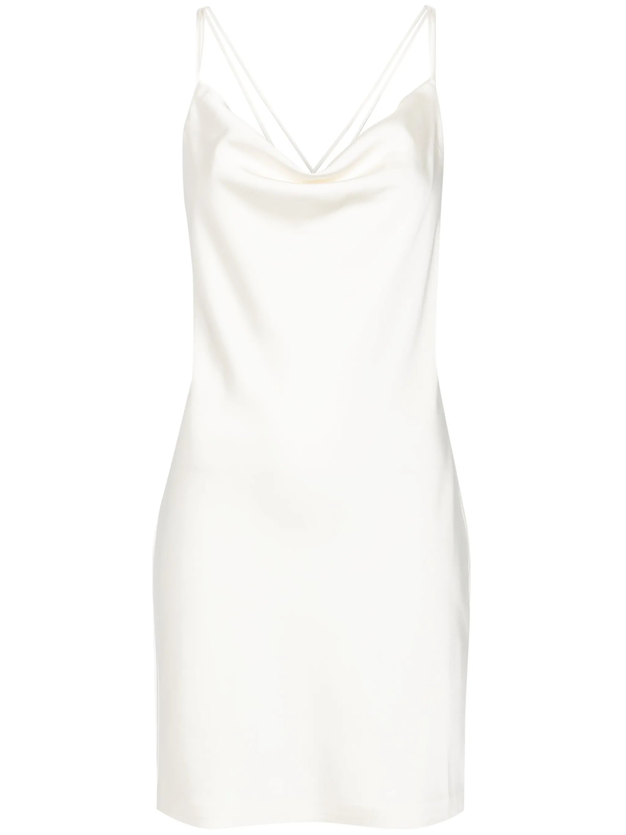 cowl-neck satin slip dress