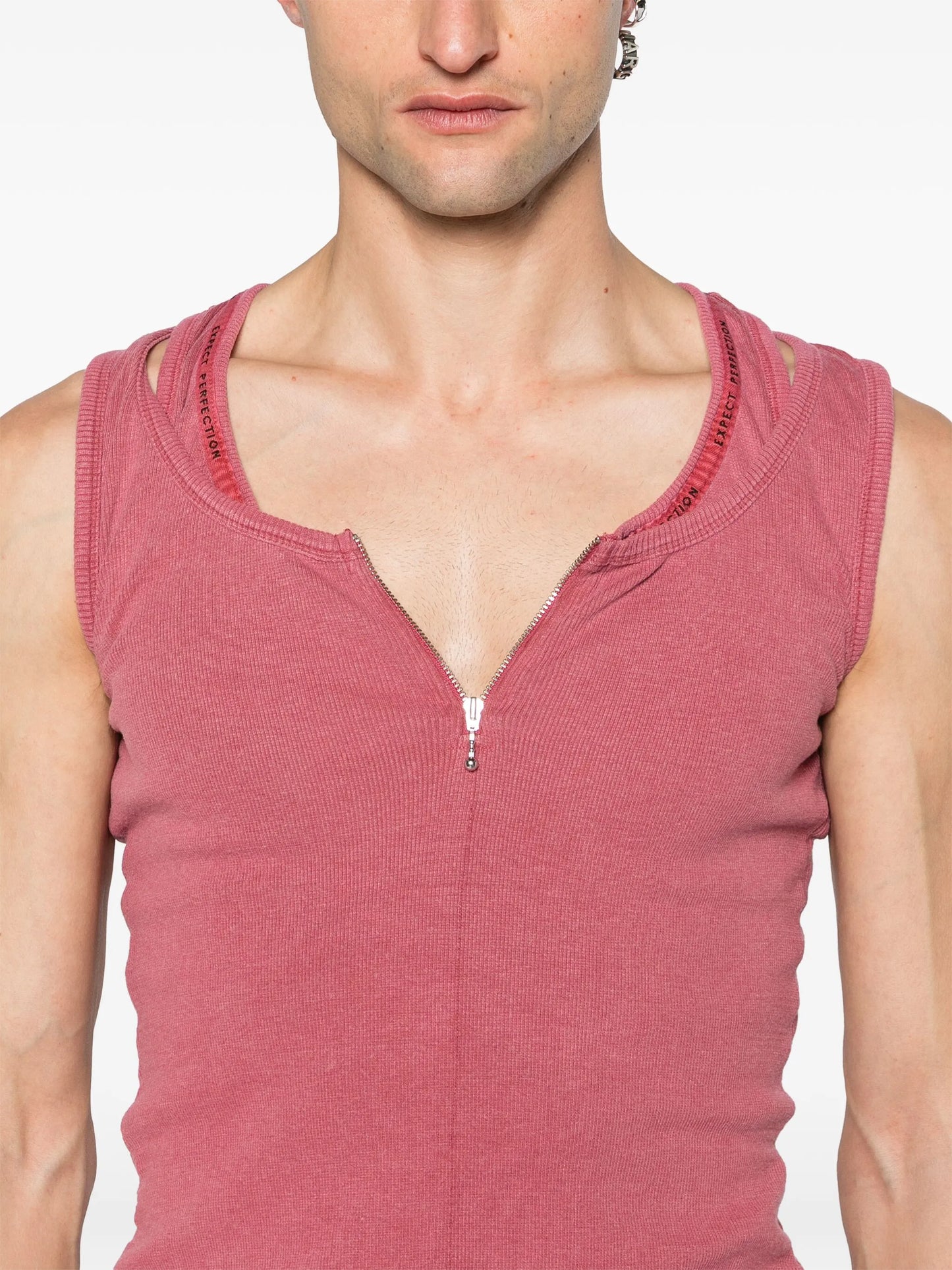layered ribbed tank top
