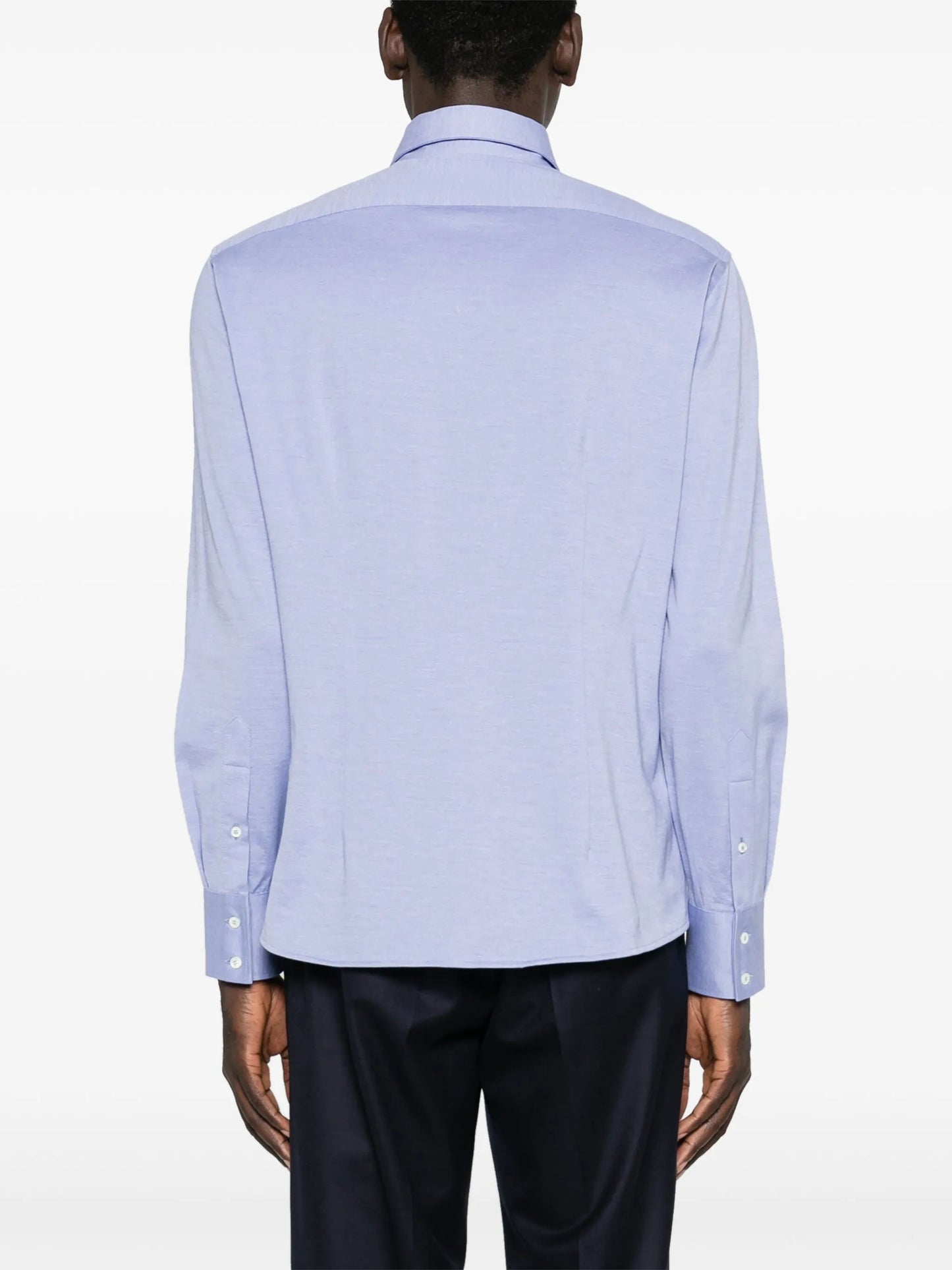 spread-collar cotton shirt