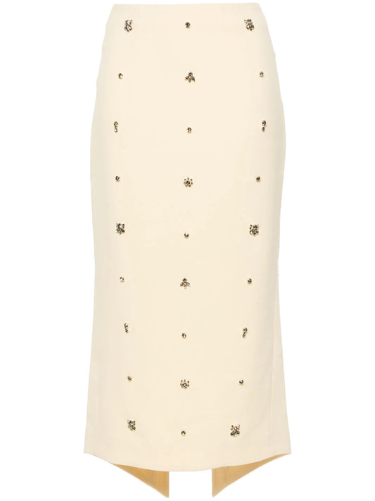 Thalia crepe midi skirt