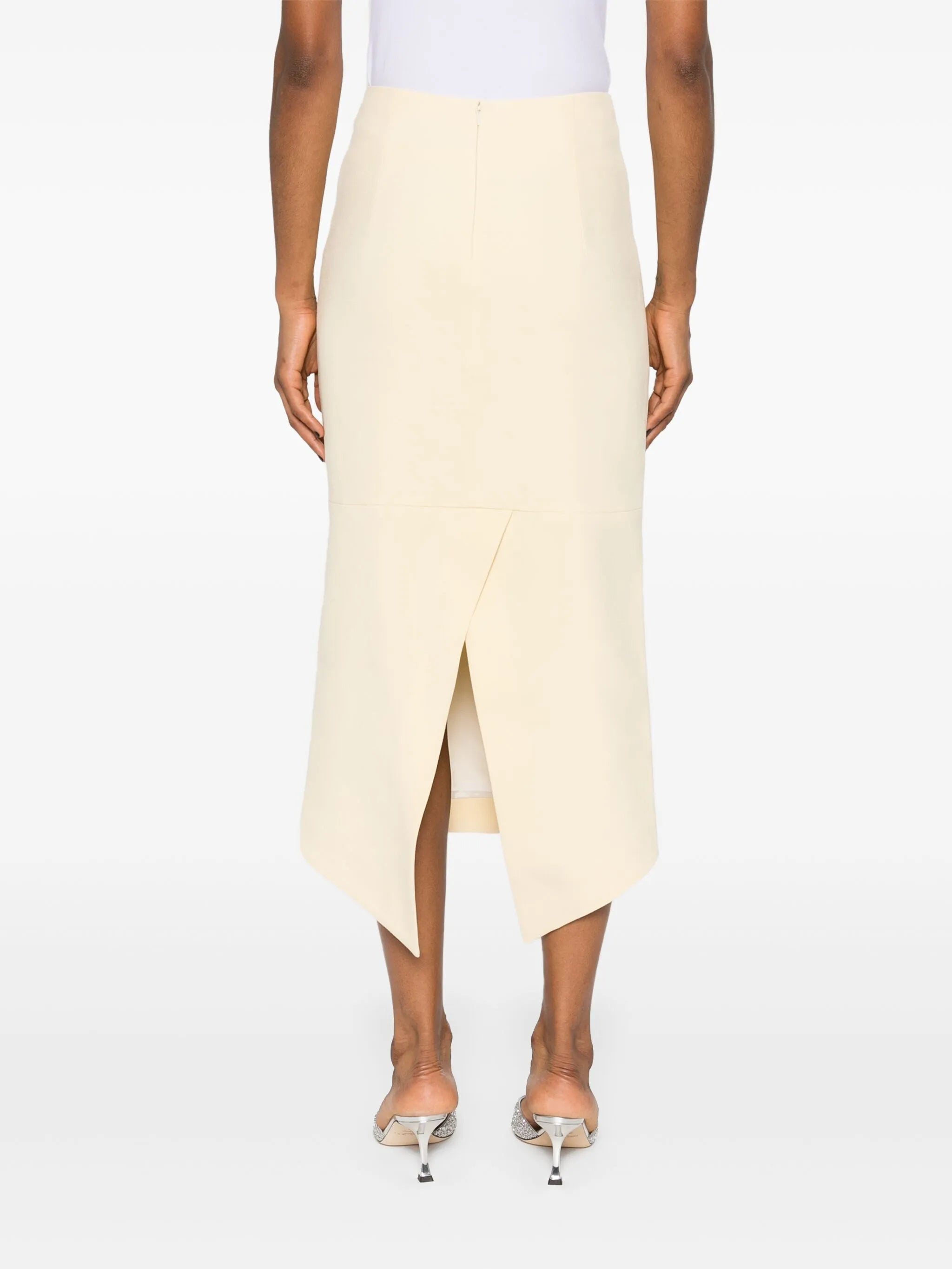 Thalia crepe midi skirt