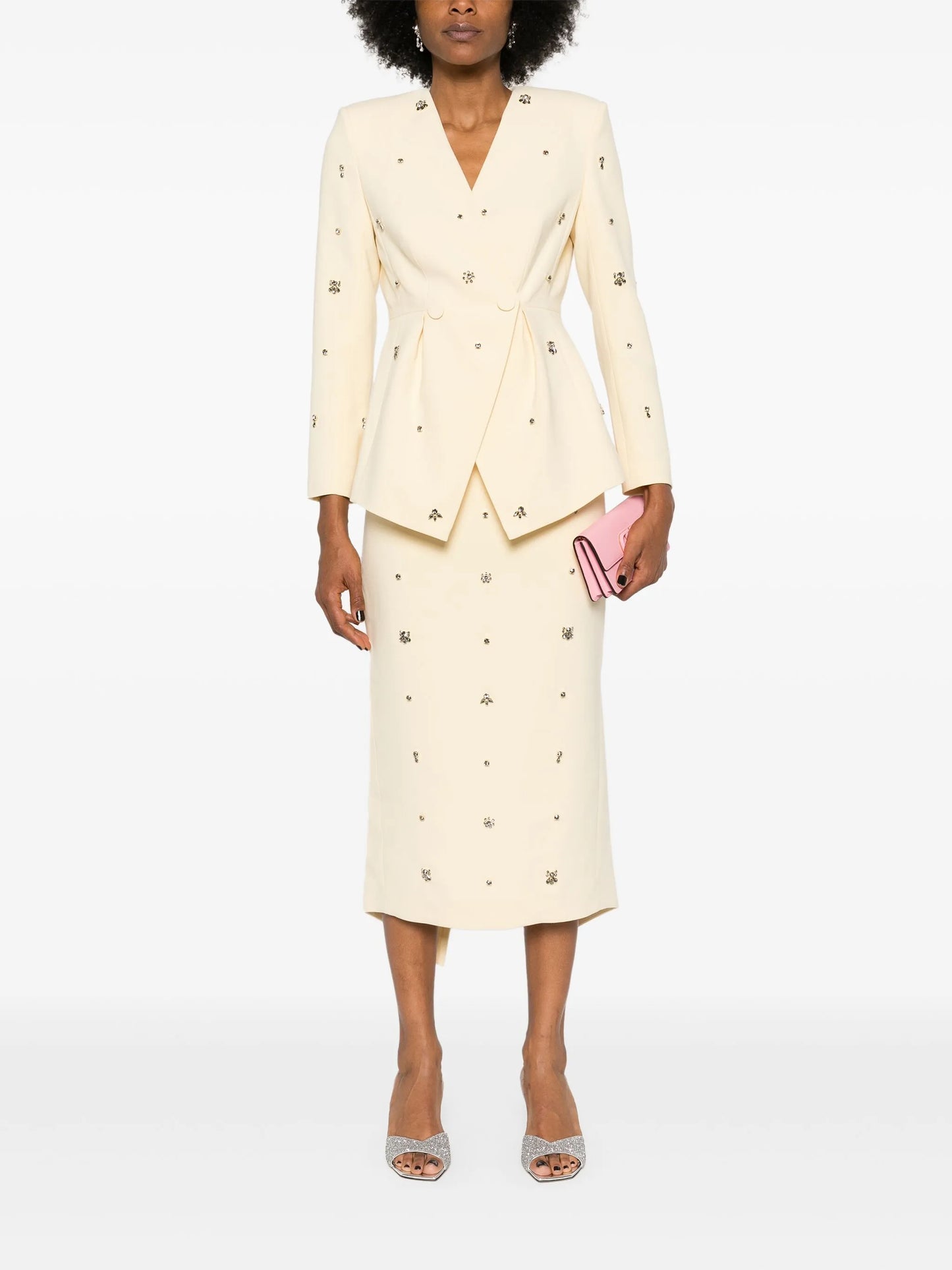 Thalia crepe midi skirt