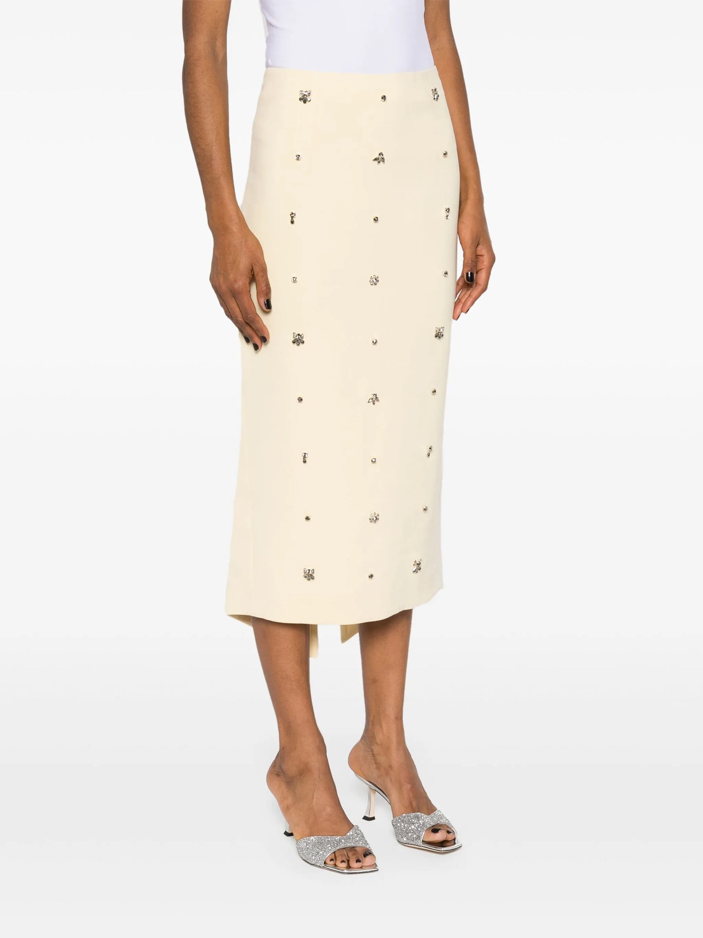 Thalia crepe midi skirt
