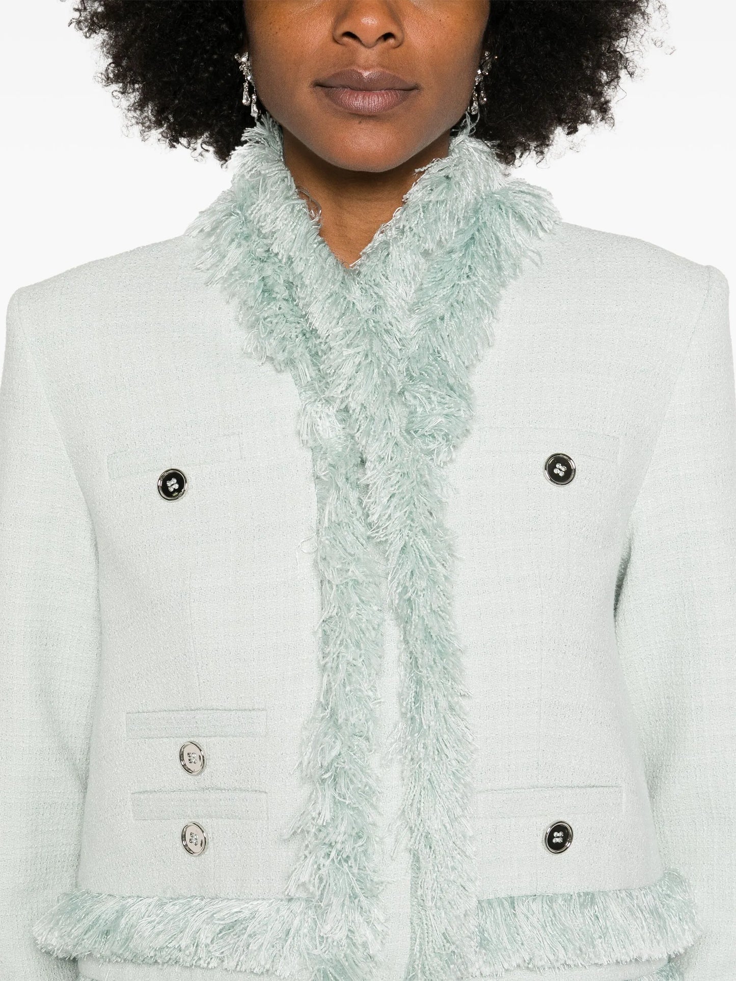 fringed bouclé jacket